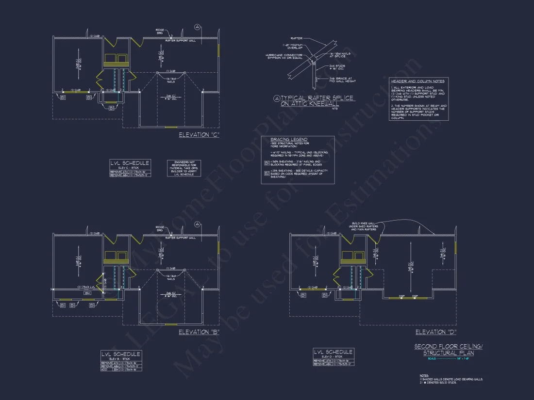 Traditional Craftsman house Plan with 2 Floors & CAD Blueprints