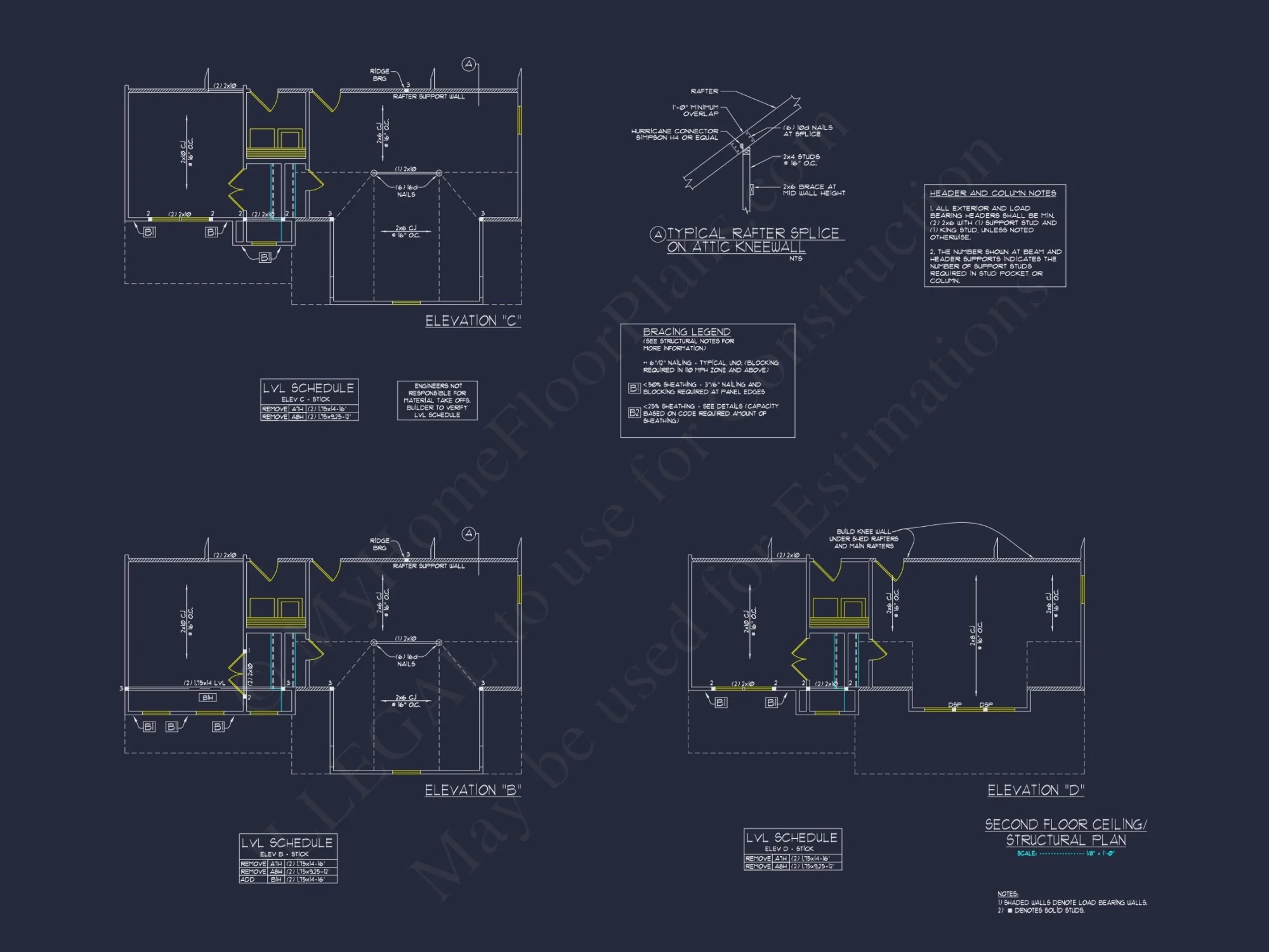 Traditional Craftsman house Plan with 2 Floors & CAD Blueprints
