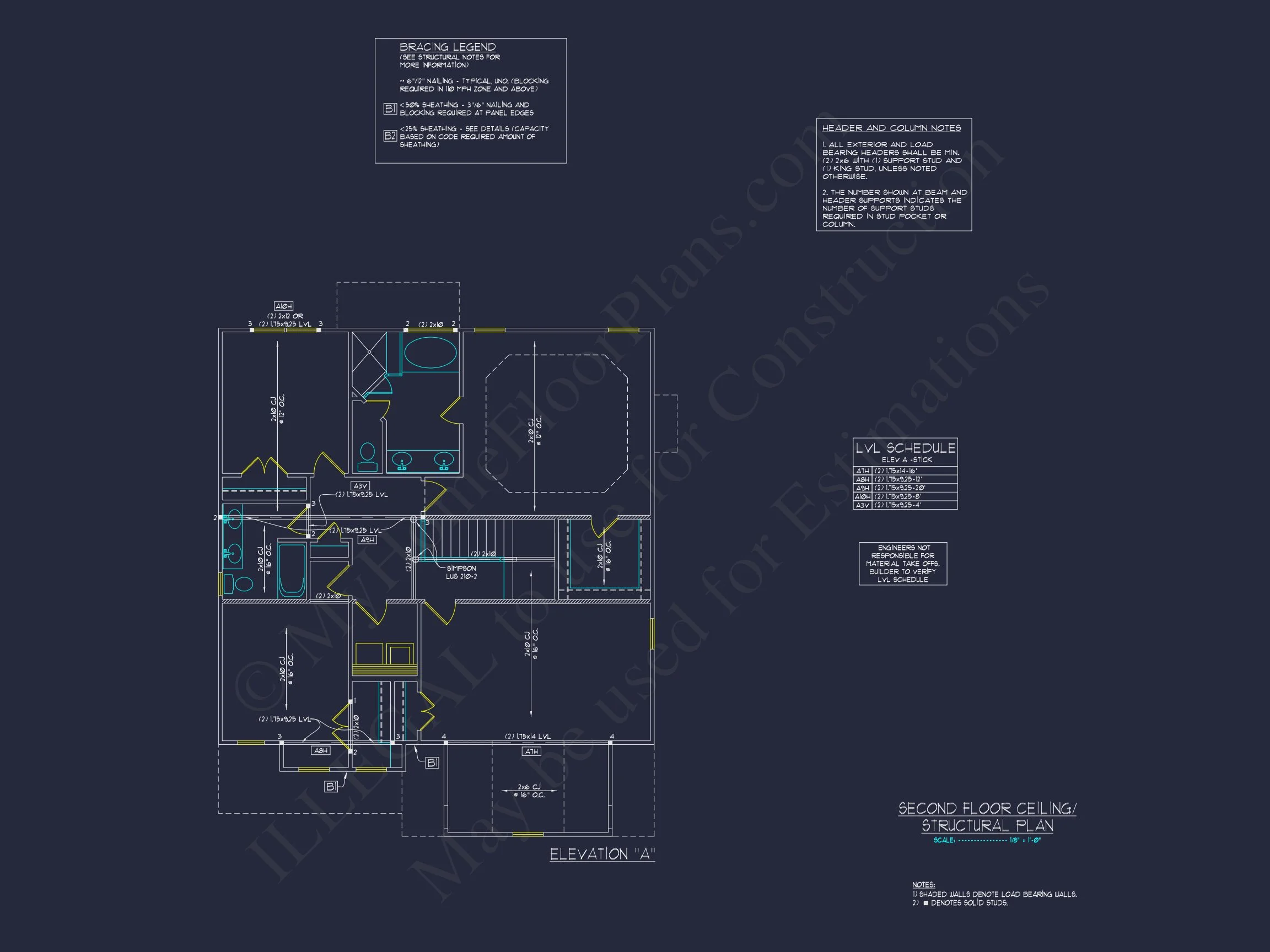 Traditional Craftsman house Plan with 2 Floors & CAD Blueprints