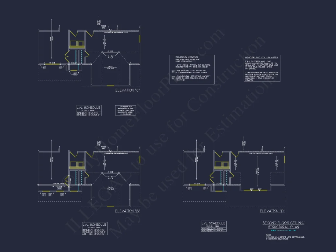 Traditional Craftsman house Plan with 2 Floors & CAD Blueprints