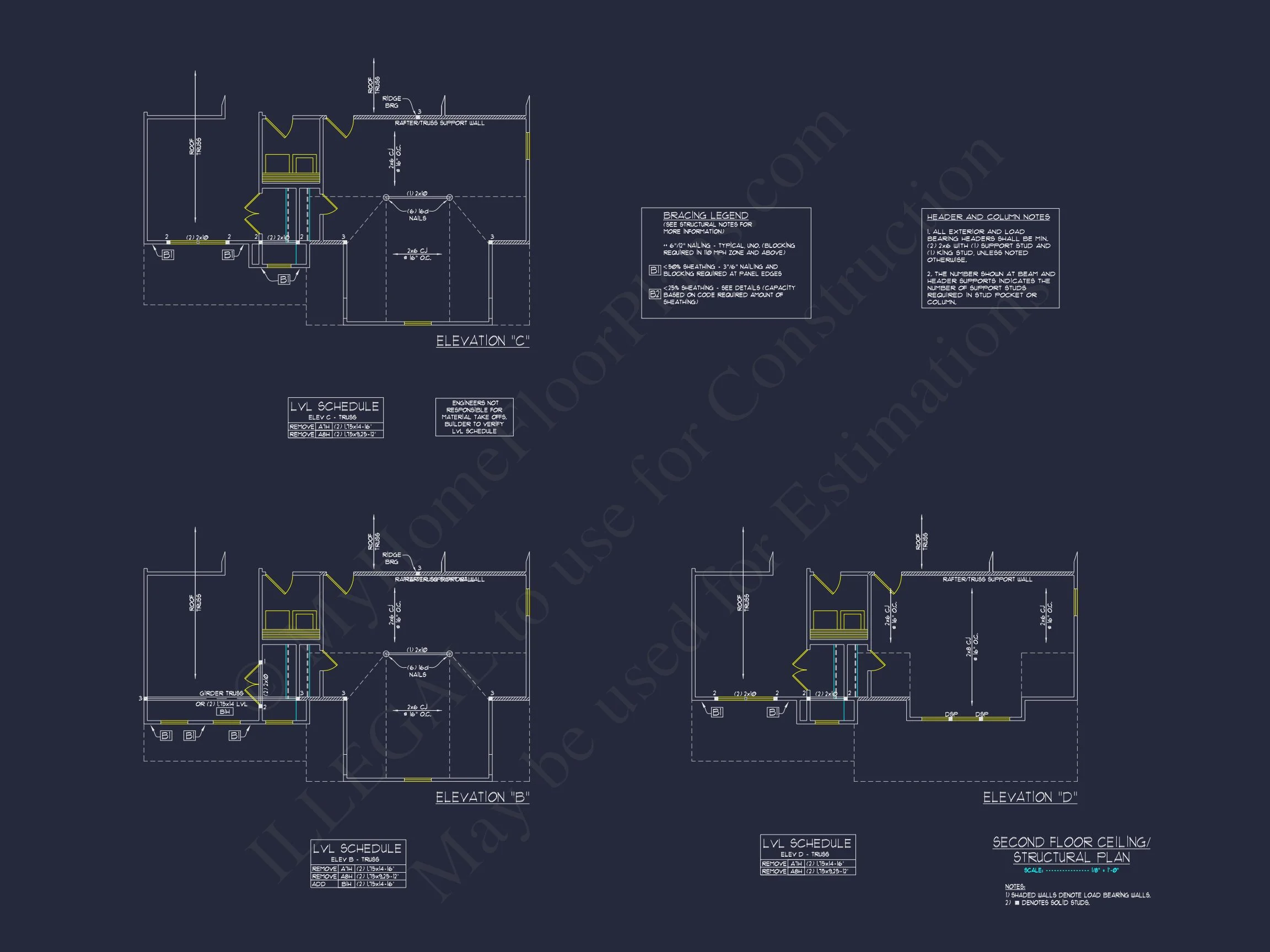 Traditional Craftsman house Plan with 2 Floors & CAD Blueprints