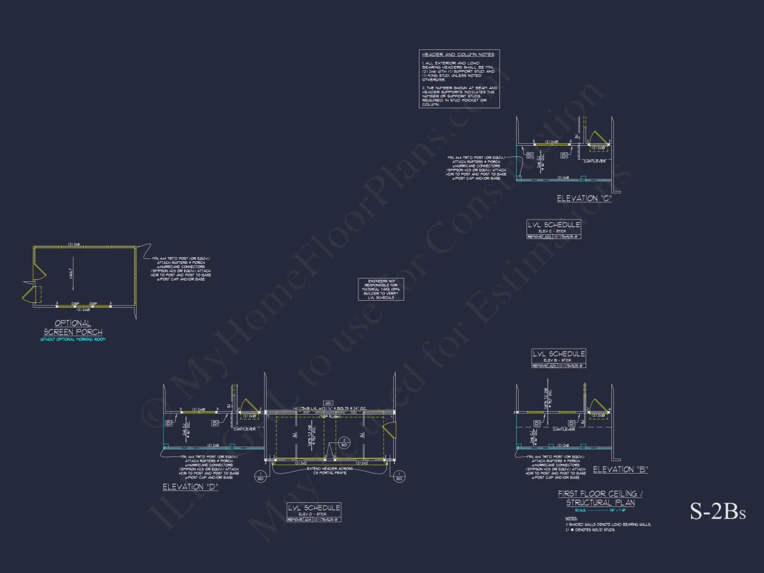 Traditional Craftsman house Plan with 2 Floors & CAD Blueprints