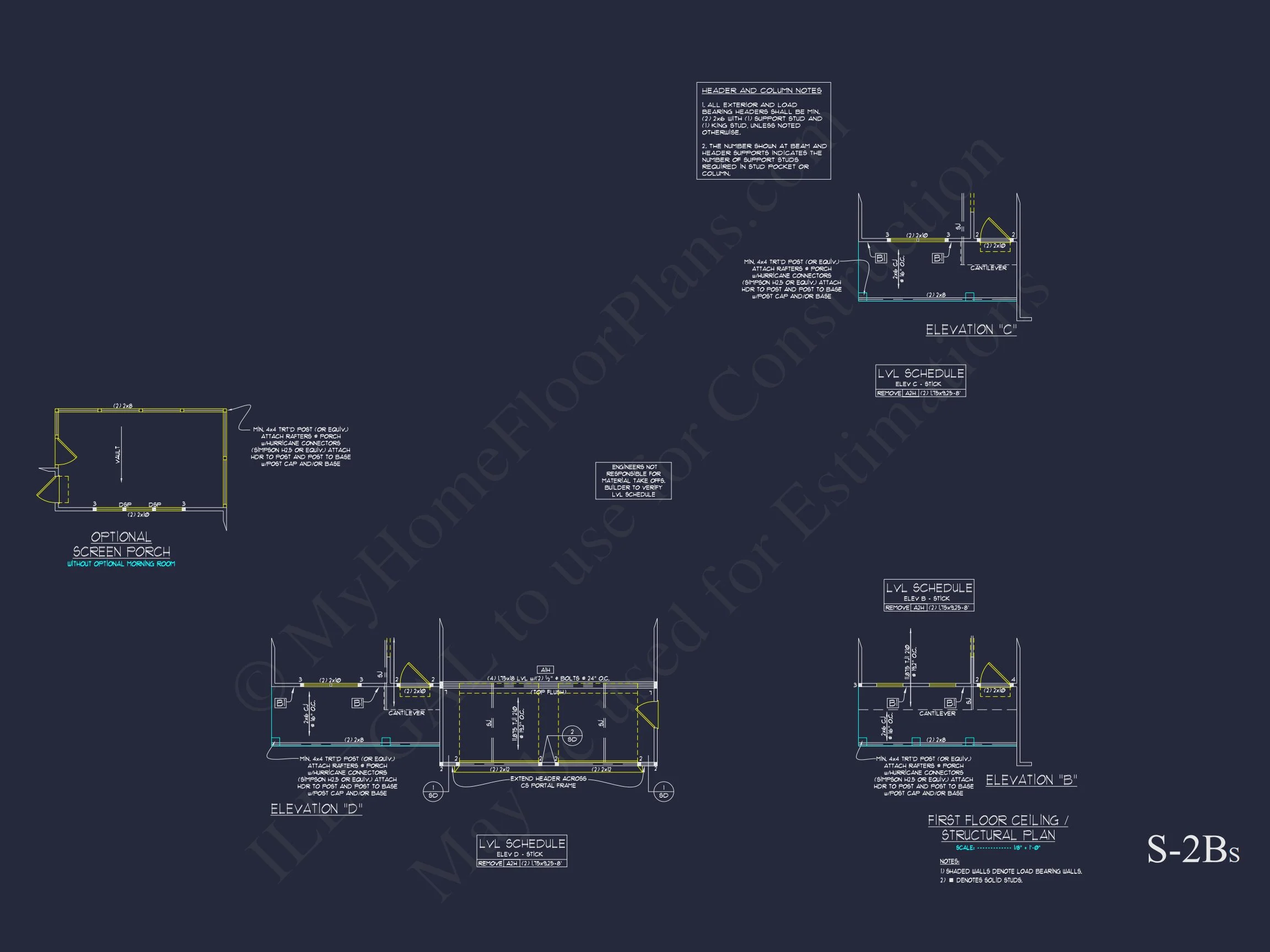 Traditional Craftsman house Plan with 2 Floors & CAD Blueprints