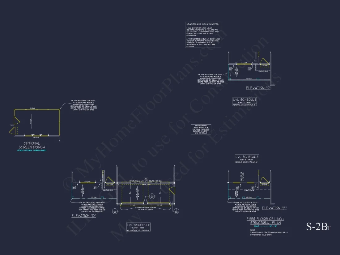 Traditional Craftsman house Plan with 2 Floors & CAD Blueprints