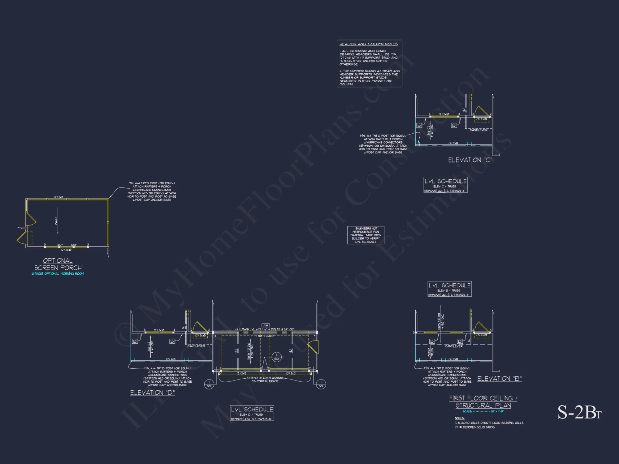Traditional Craftsman house Plan with 2 Floors & CAD Blueprints