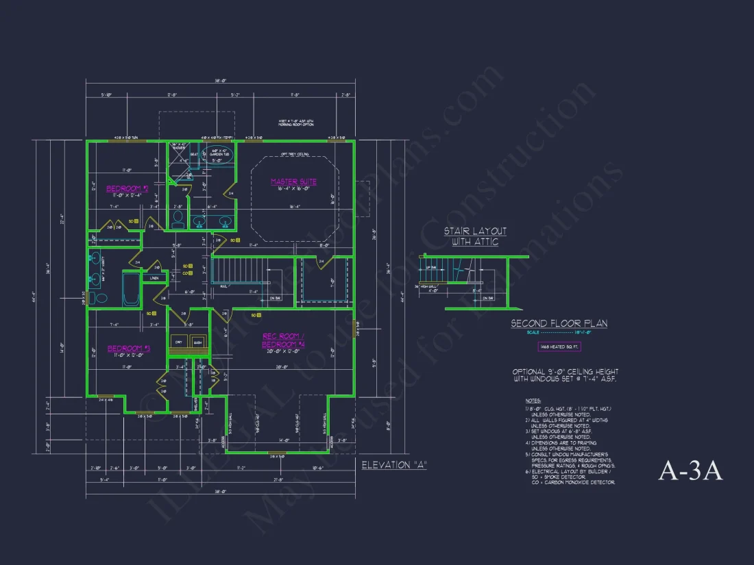 Traditional Craftsman house Plan with 2 Floors & CAD Blueprints