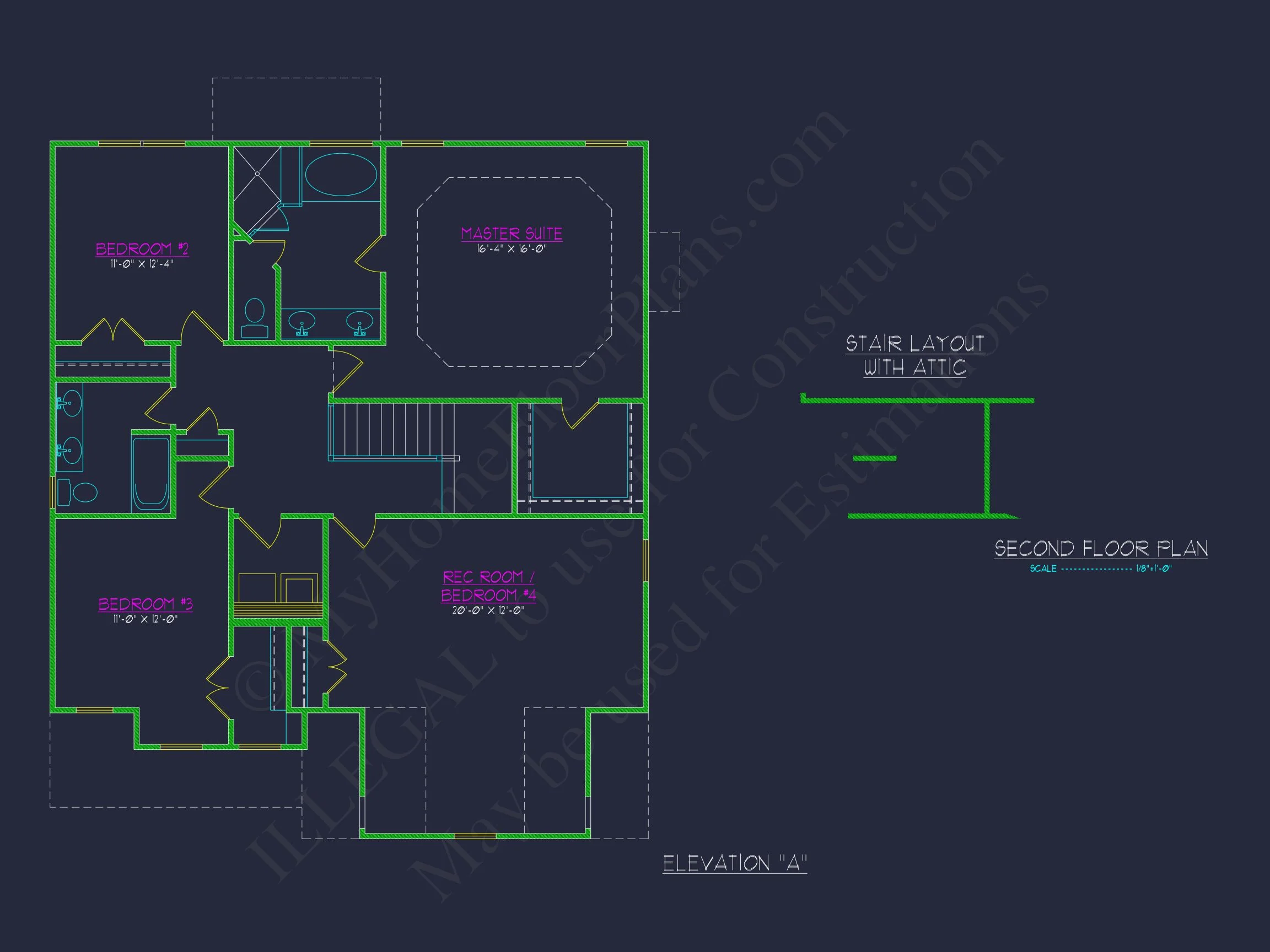 Traditional Craftsman house Plan with 2 Floors & CAD Blueprints