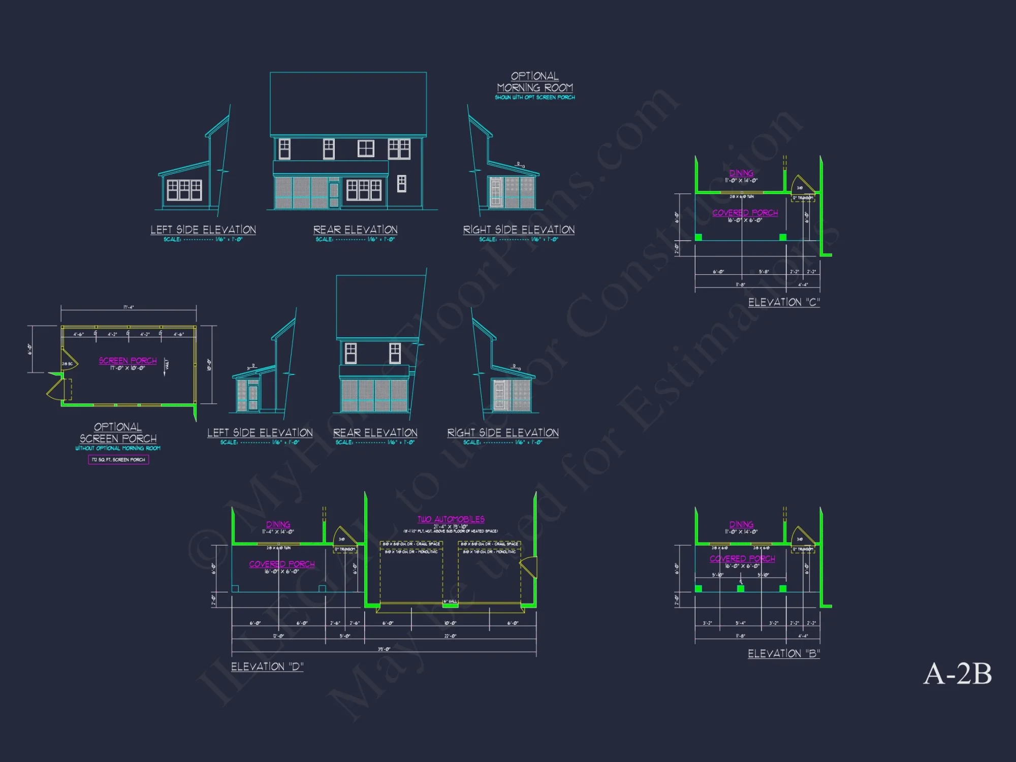 Traditional Craftsman house Plan with 2 Floors & CAD Blueprints