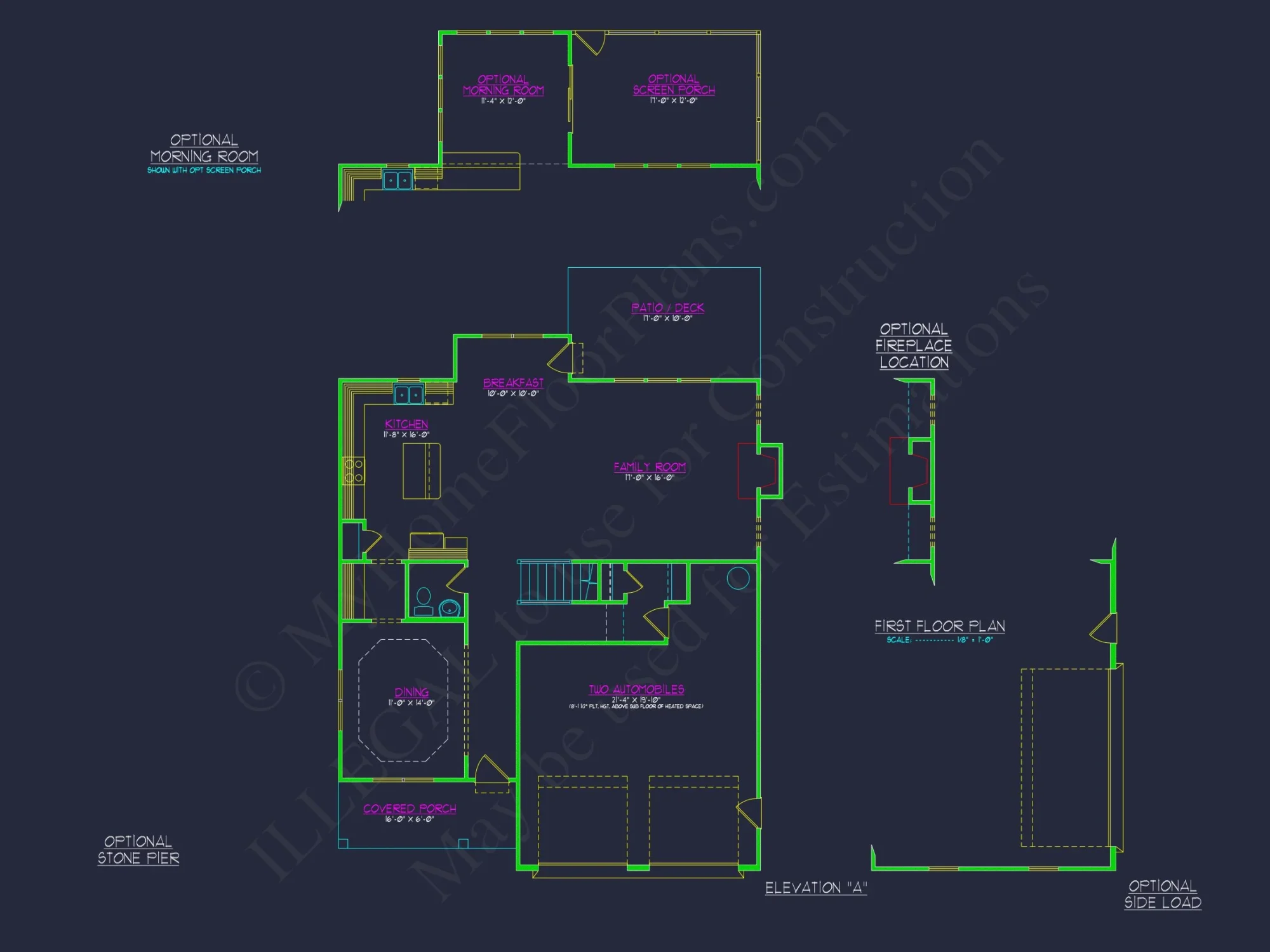 Traditional Craftsman house Plan with 2 Floors & CAD Blueprints