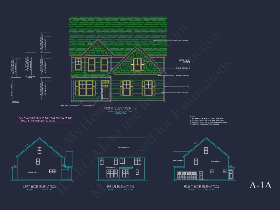 Traditional Craftsman house Plan with 2 Floors & CAD Blueprints