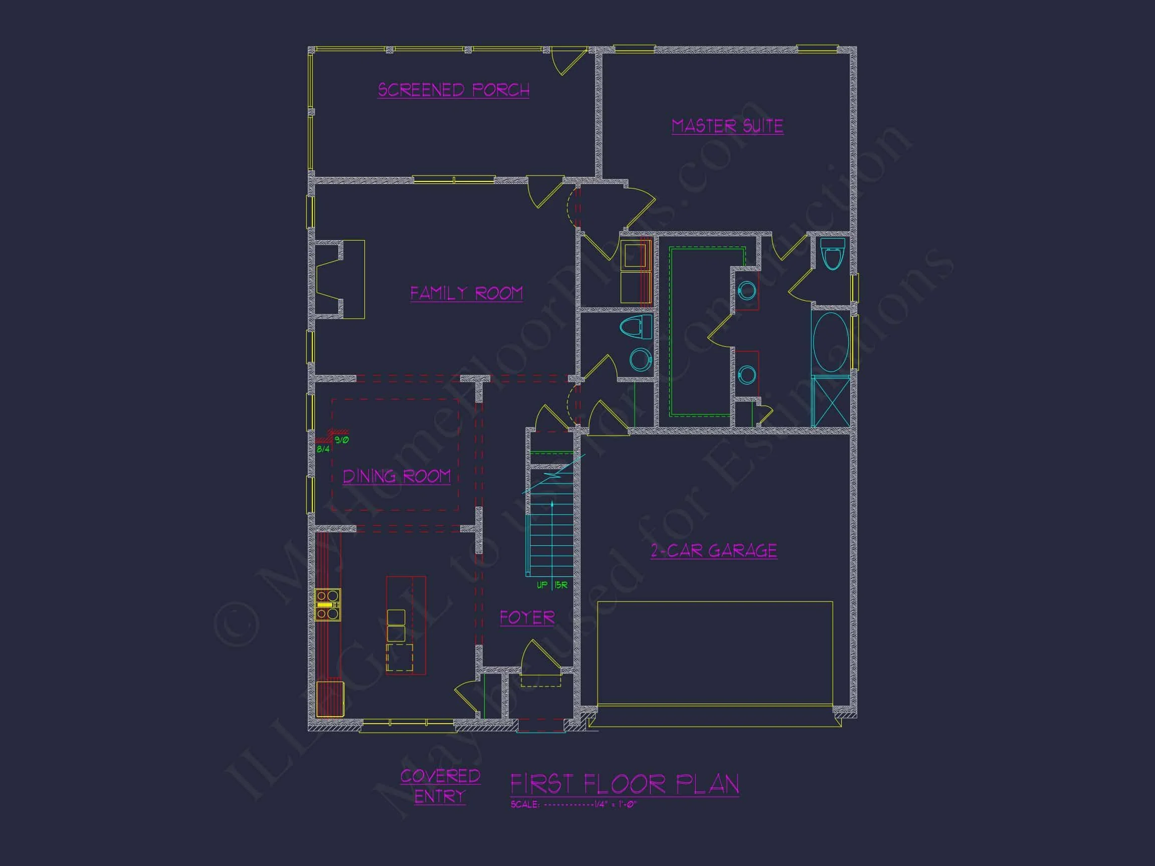 Floor Plan, CAD Blueprint for Builders