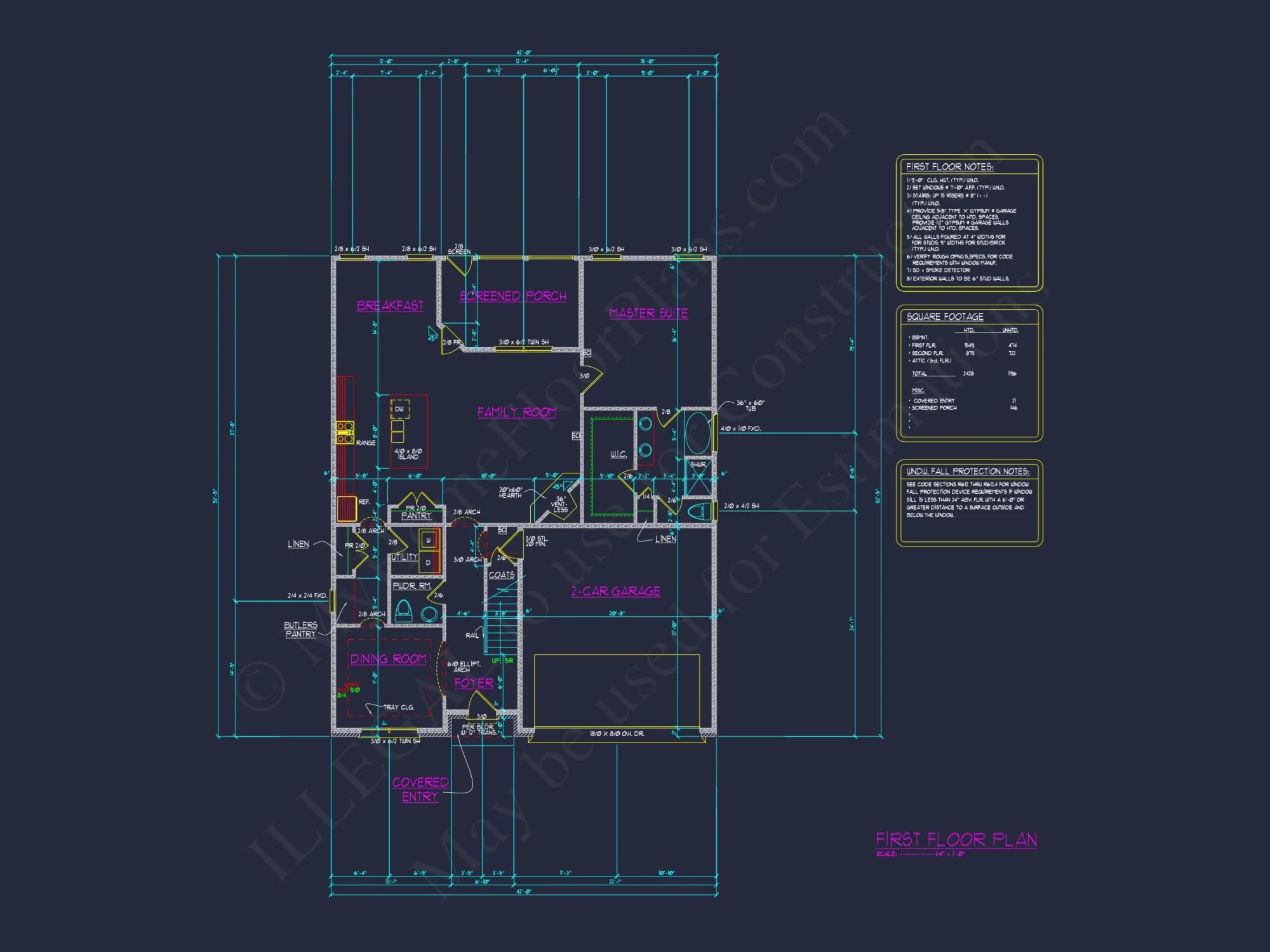 Custom house Plan with CAD Blueprint – 2-story Floor Designs