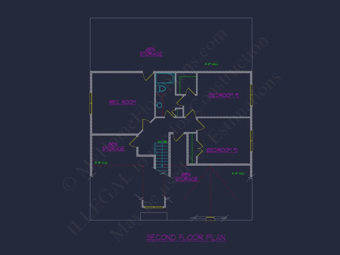 Custom house Plan with CAD Blueprint – 2-story Floor Designs