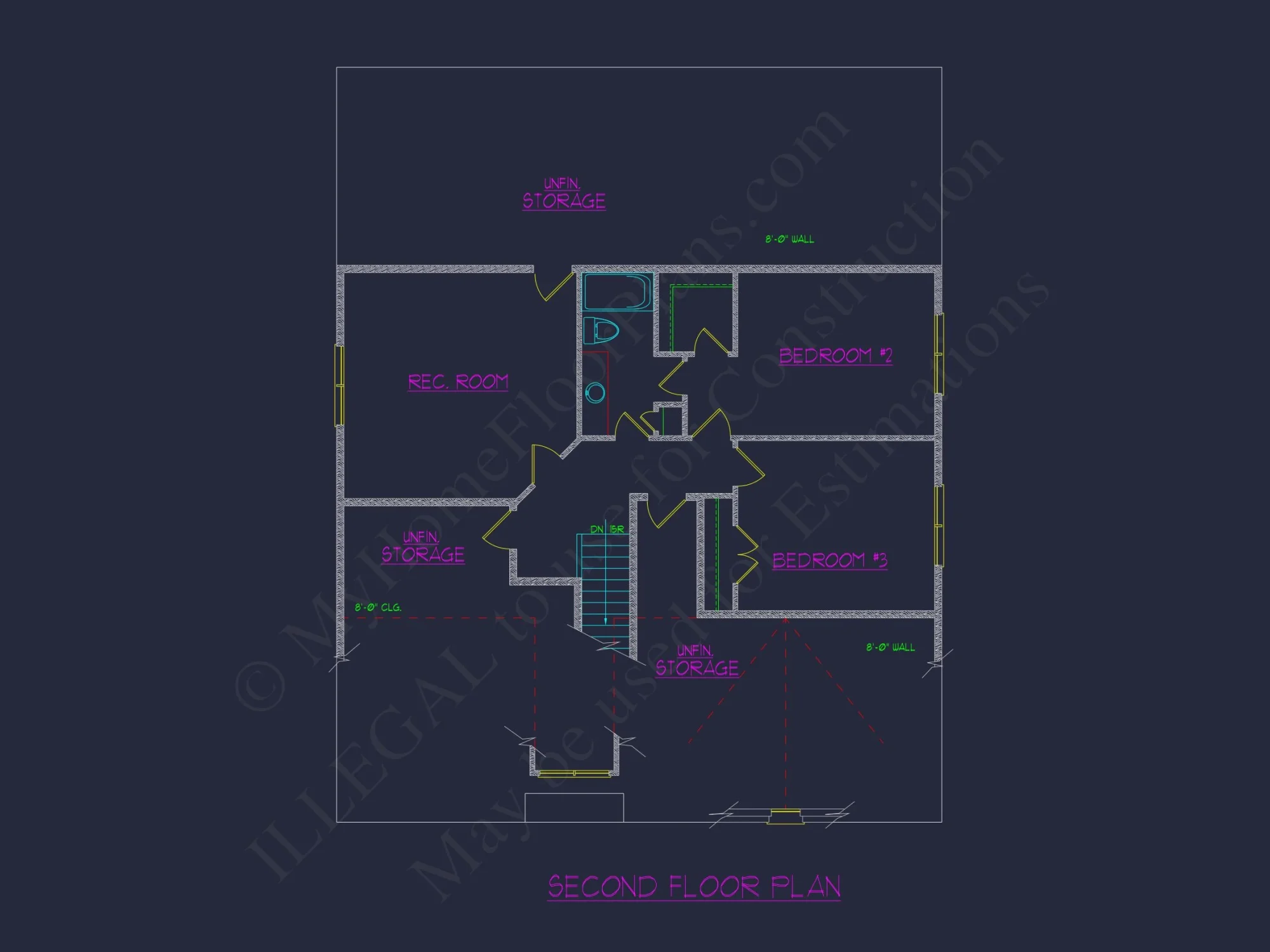 Custom house Plan with CAD Blueprint – 2-story Floor Designs