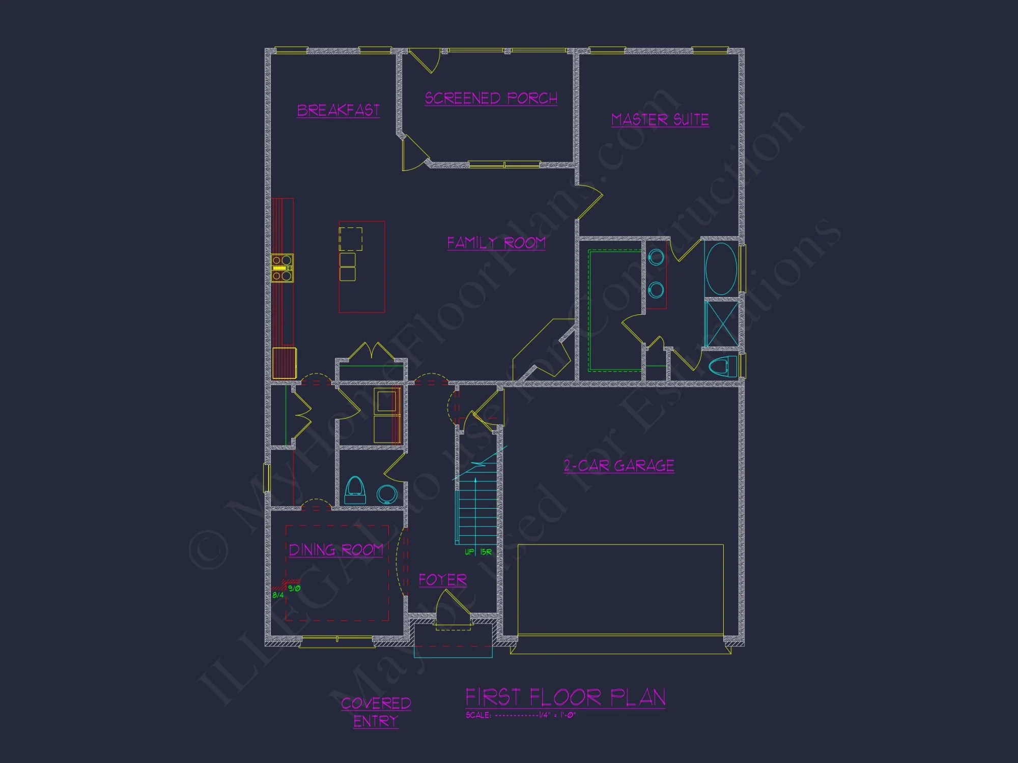 Custom house Plan with CAD Blueprint – 2-story Floor Designs