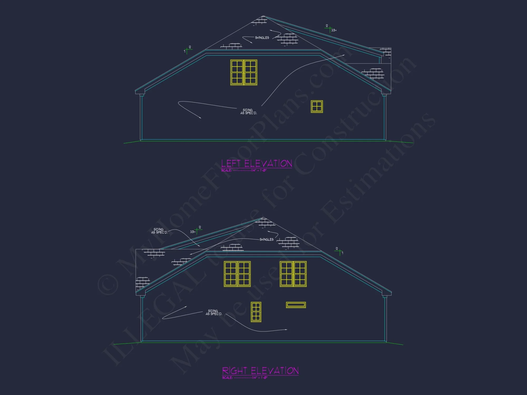 Custom house Plan with CAD Blueprint – 2-story Floor Designs