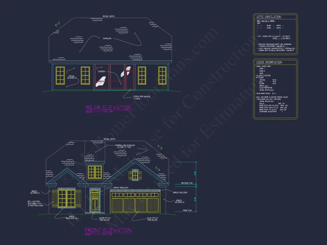 Custom house Plan with CAD Blueprint – 2-story Floor Designs