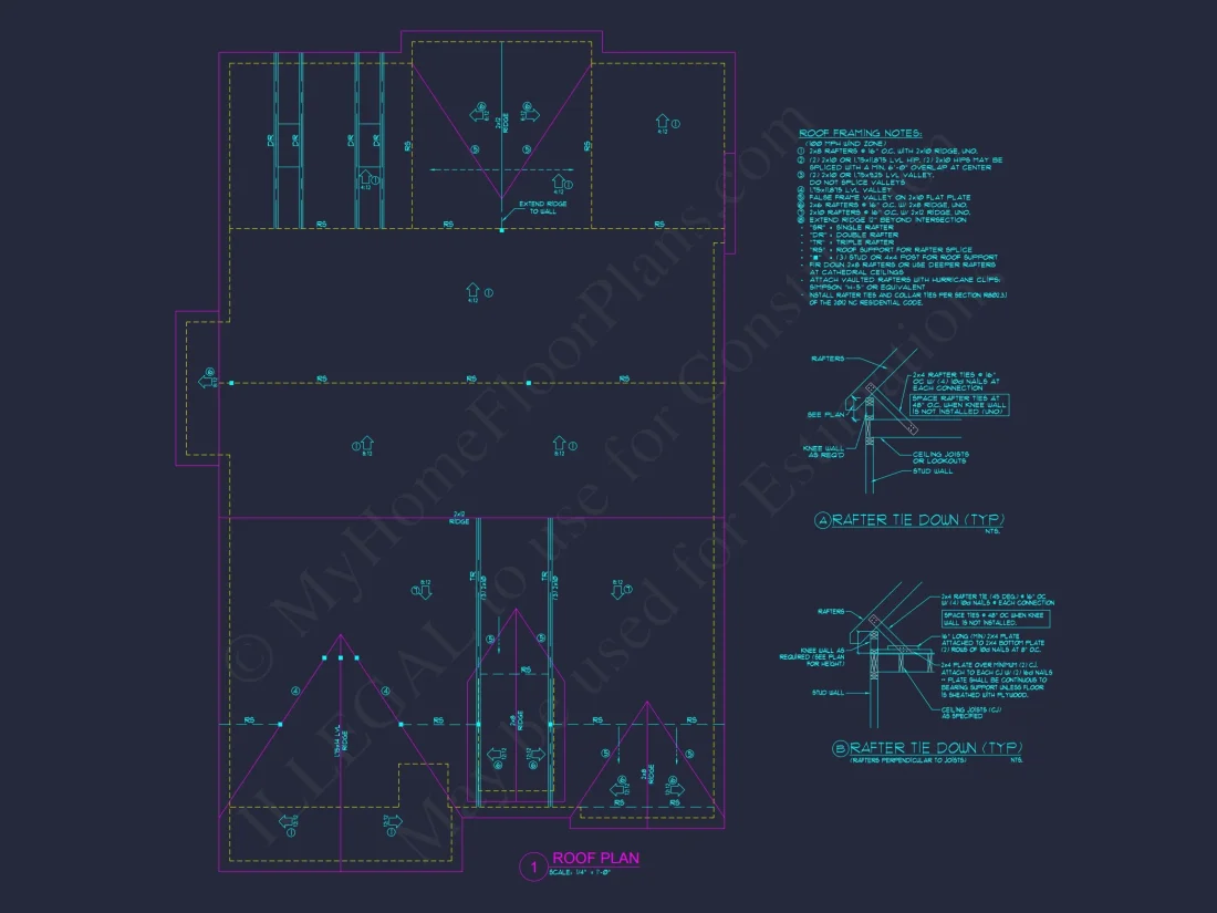 house Plan for Modern Craftsman Design and CAD Blueprint