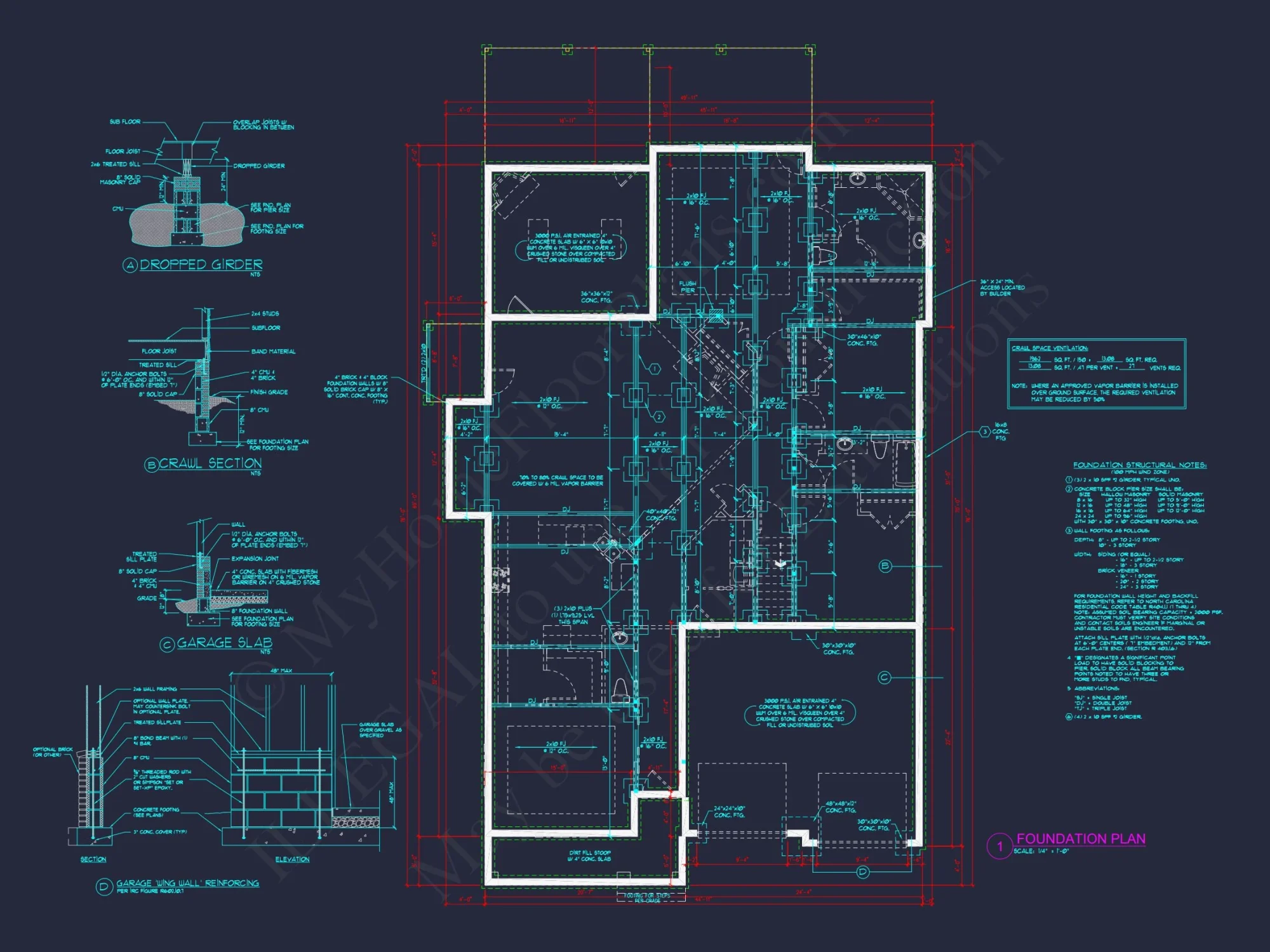 house Plan for Modern Craftsman Design and CAD Blueprint