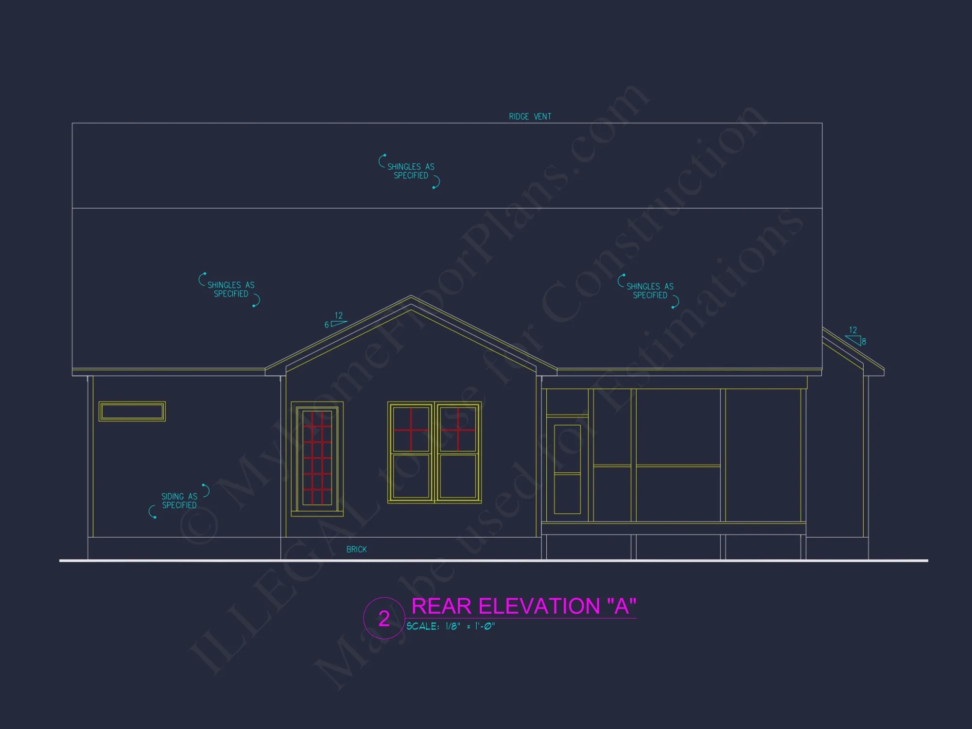 house Plan for Modern Craftsman Design and CAD Blueprint