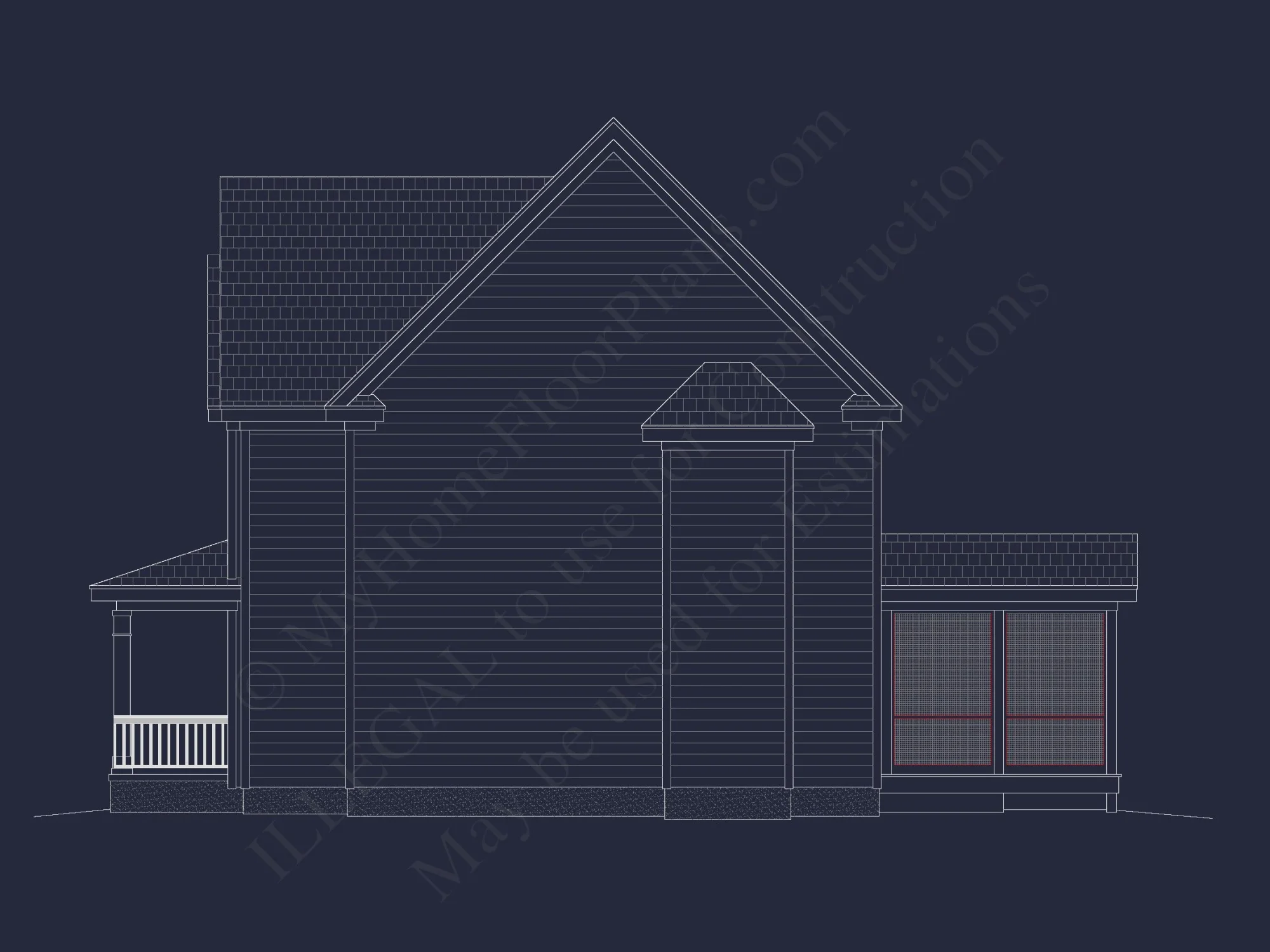 Modern CAD house Plan with 3 Beds, Basement, and 2.5 Baths
