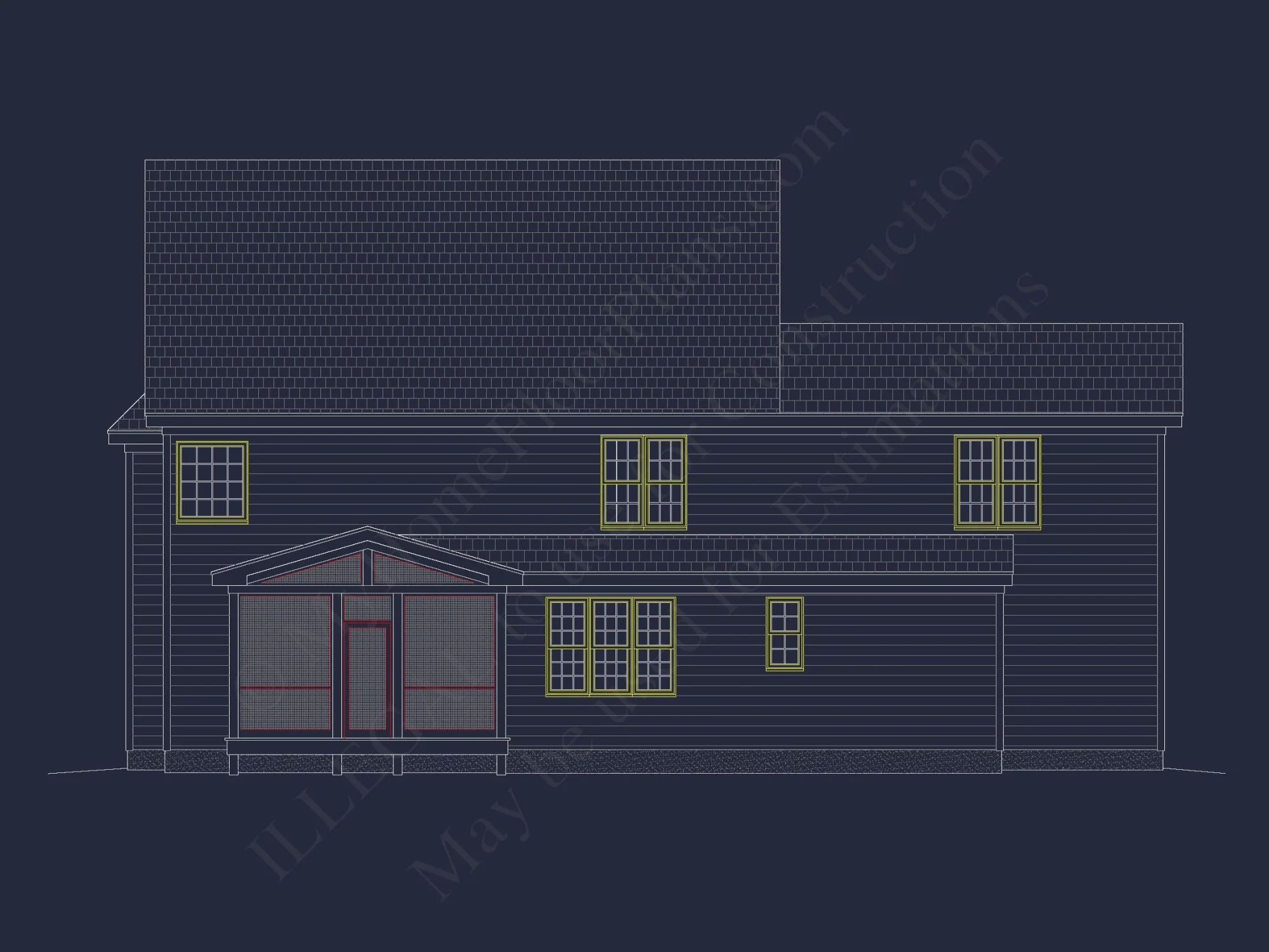 Modern CAD house Plan with 3 Beds, Basement, and 2.5 Baths