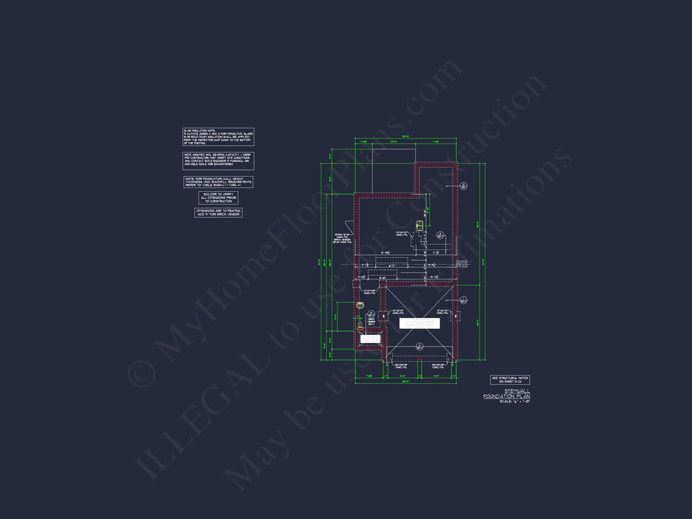 Modern CAD house Plan: 2-Story Floor Plan with Brick Design