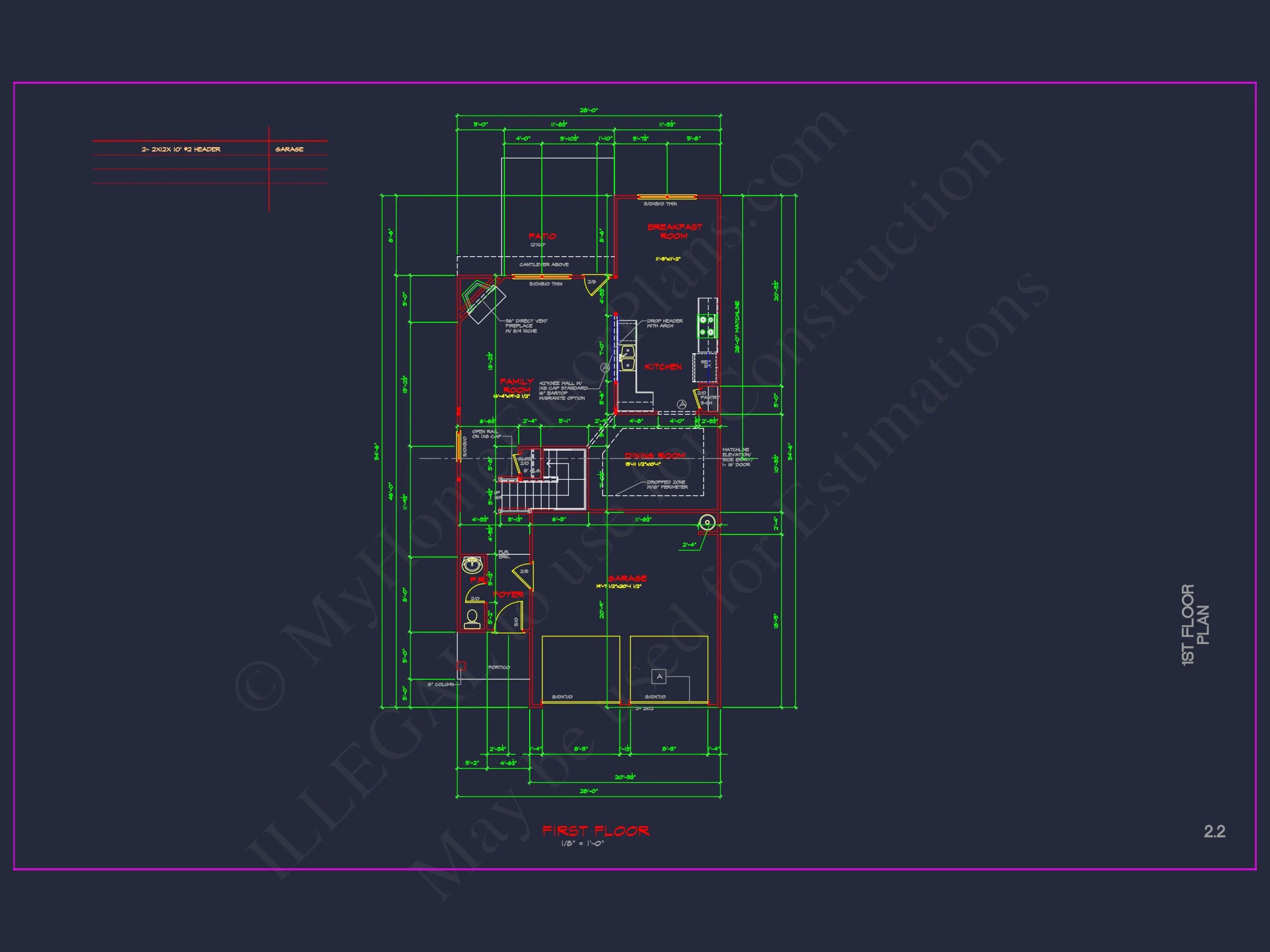 Modern CAD house Plan: 2-Story Floor Plan with Brick Design