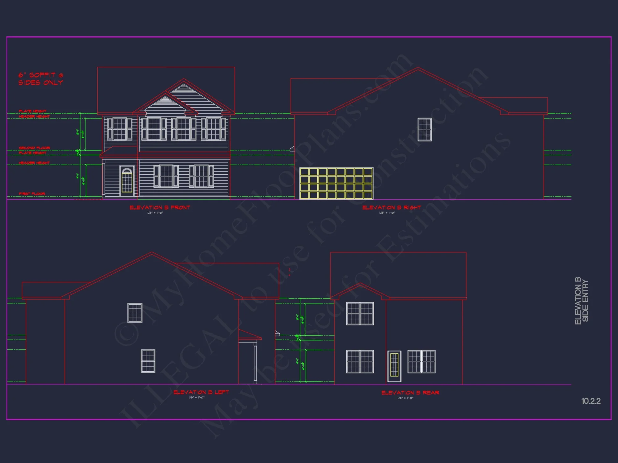 Modern CAD house Plan: 2-Story Floor Plan with Brick Design