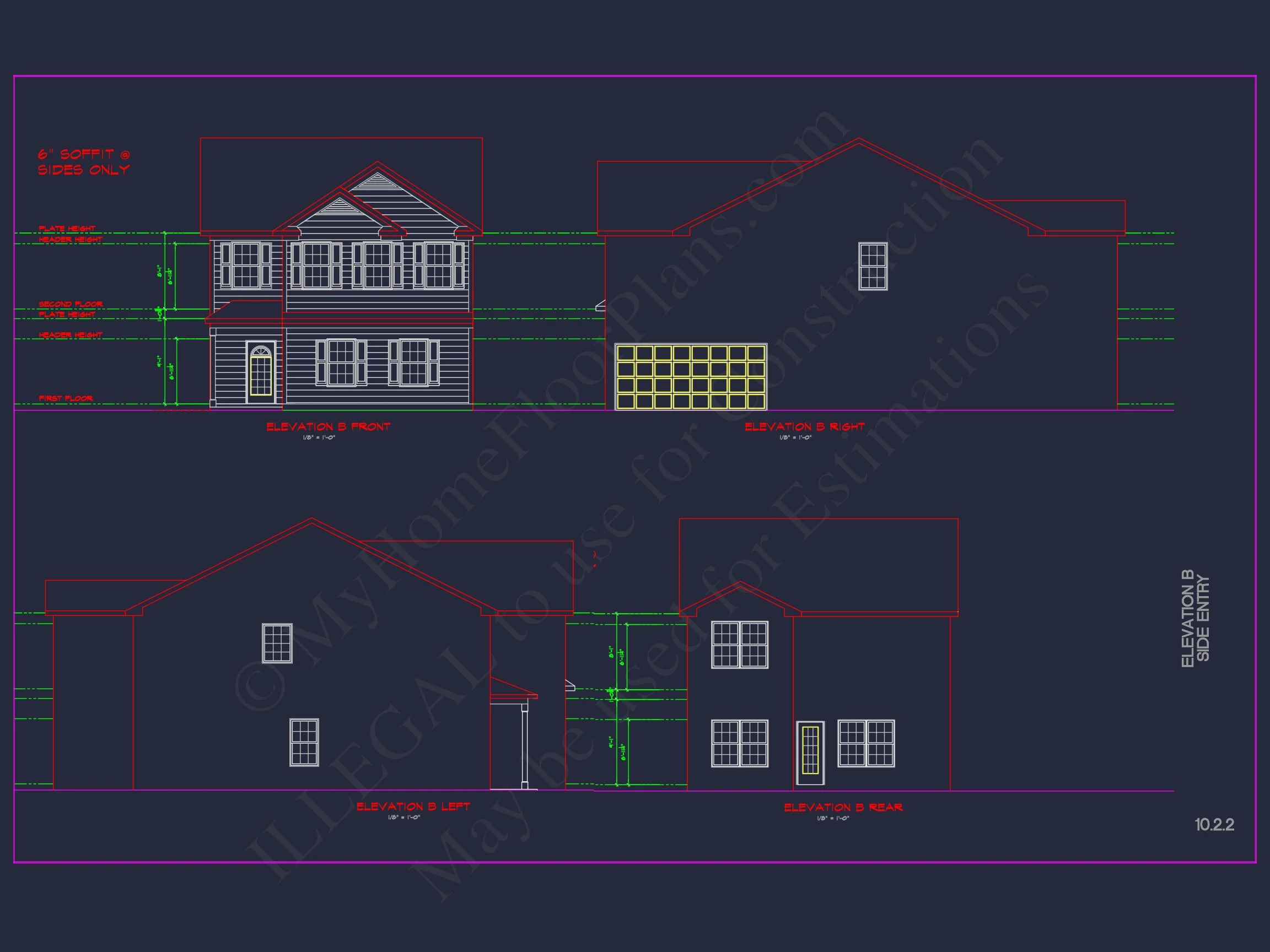 Modern CAD house Plan: 2-Story Floor Plan with Brick Design