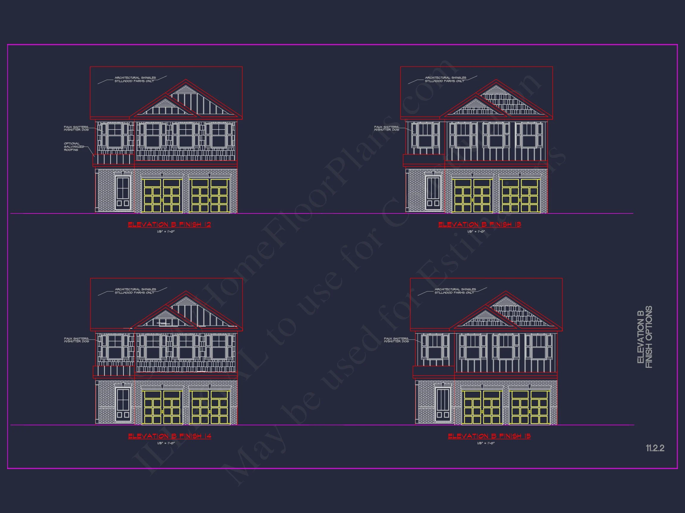 Modern CAD house Plan: 2-Story Floor Plan with Brick Design