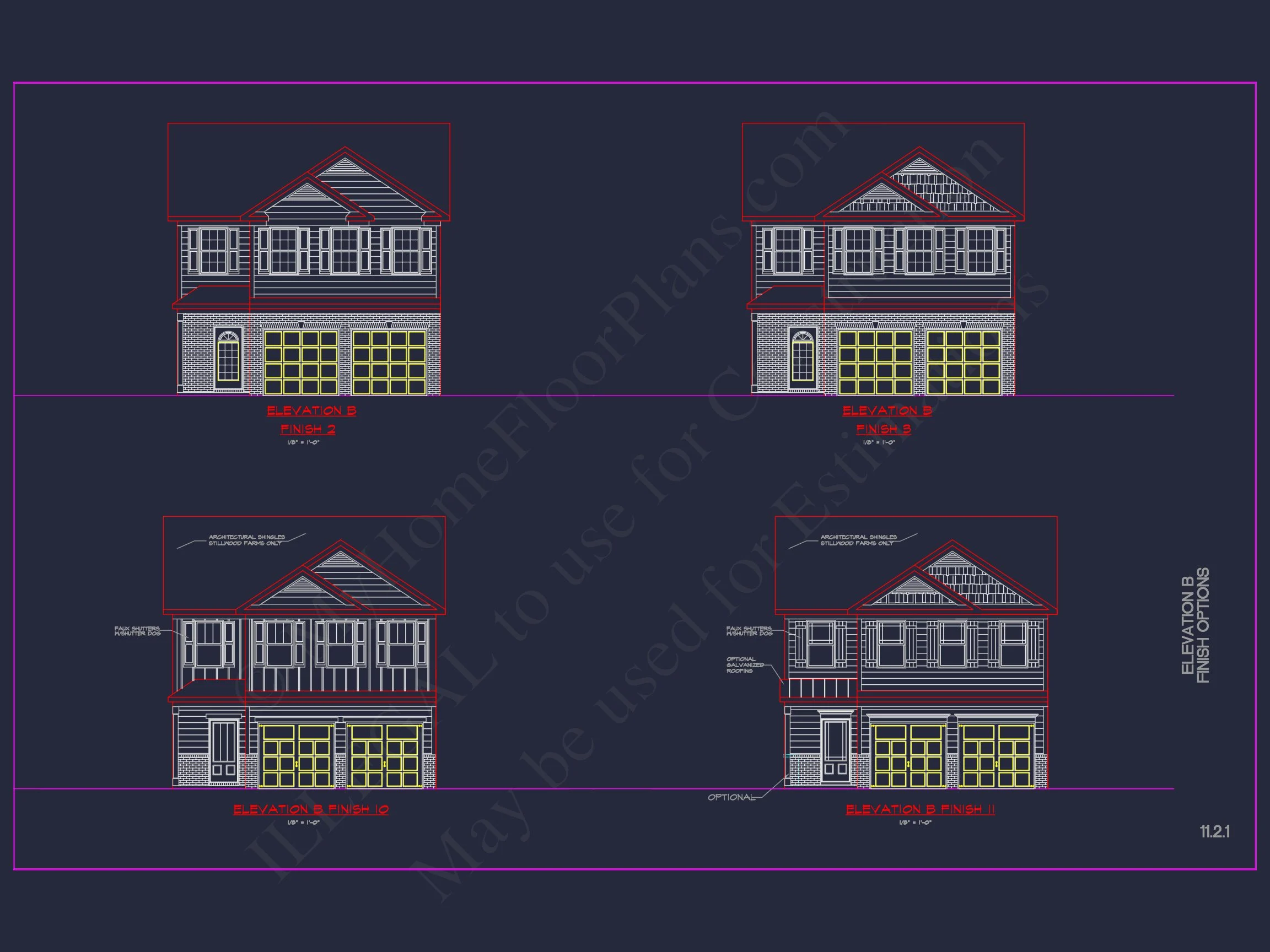 Modern CAD house Plan: 2-Story Floor Plan with Brick Design