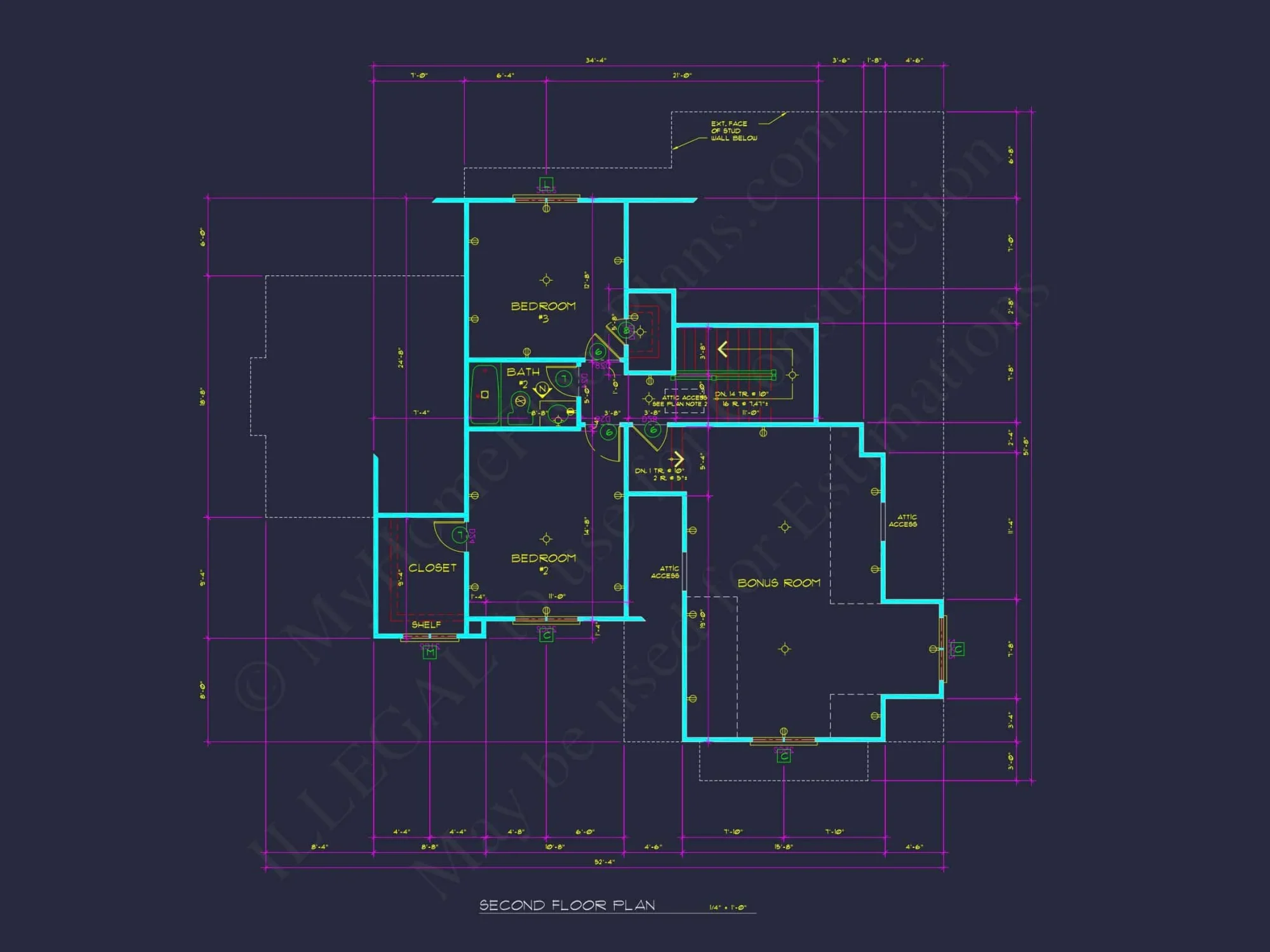 Craftsman house Design with Bonus Room and CAD Blueprint