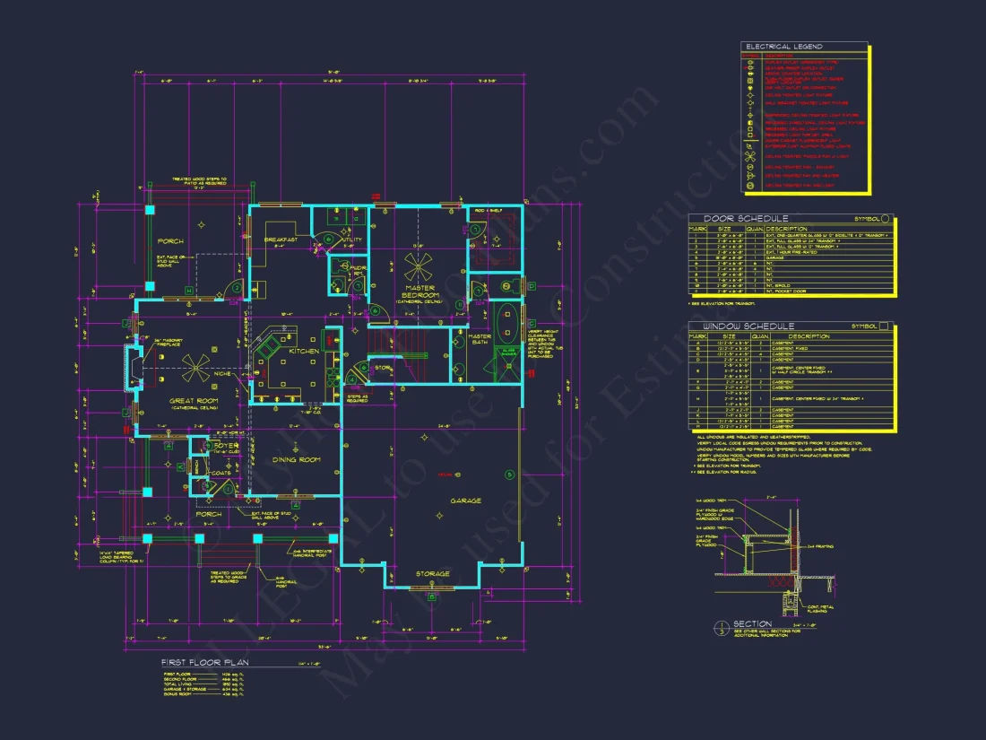 Craftsman house Design with Bonus Room and CAD Blueprint