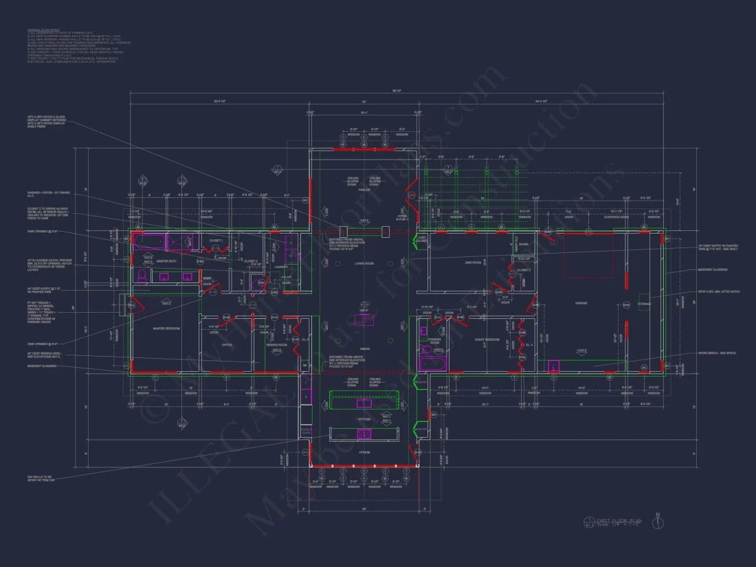 Modern house Plan with Open Floor Plan and Ranch Design