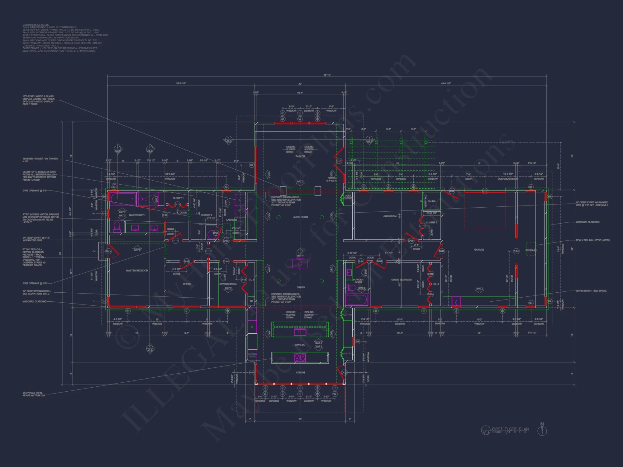 Modern house Plan with Open Floor Plan and Ranch Design