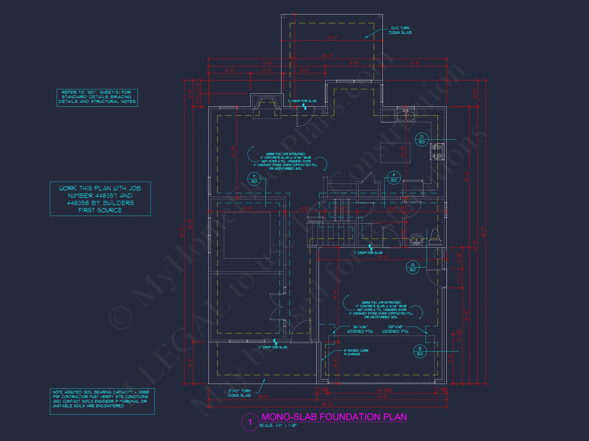 12-2848 HOUSE PLAN -Modern Farmhouse Plan - 4-Bed, 2.5-Bath, 2,354 SF 17 Custom house Floor Plan: CAD Designs & Architecture Blueprint