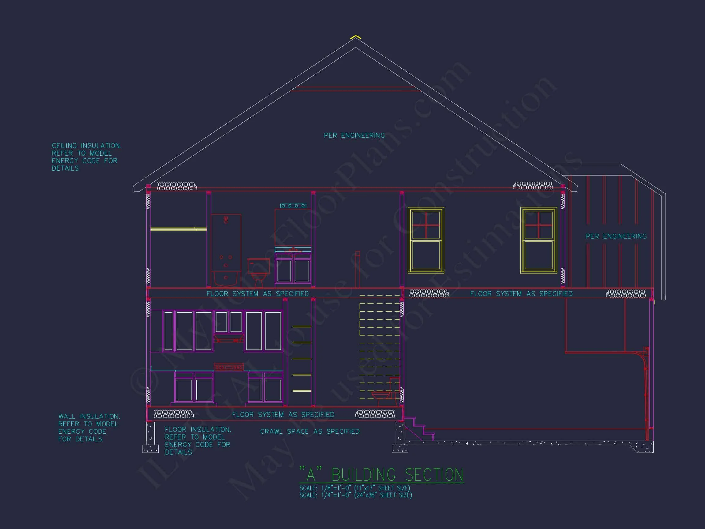 12-2848 HOUSE PLAN -Modern Farmhouse Plan - 4-Bed, 2.5-Bath, 2,354 SF 14 Custom house Floor Plan: CAD Designs & Architecture Blueprint