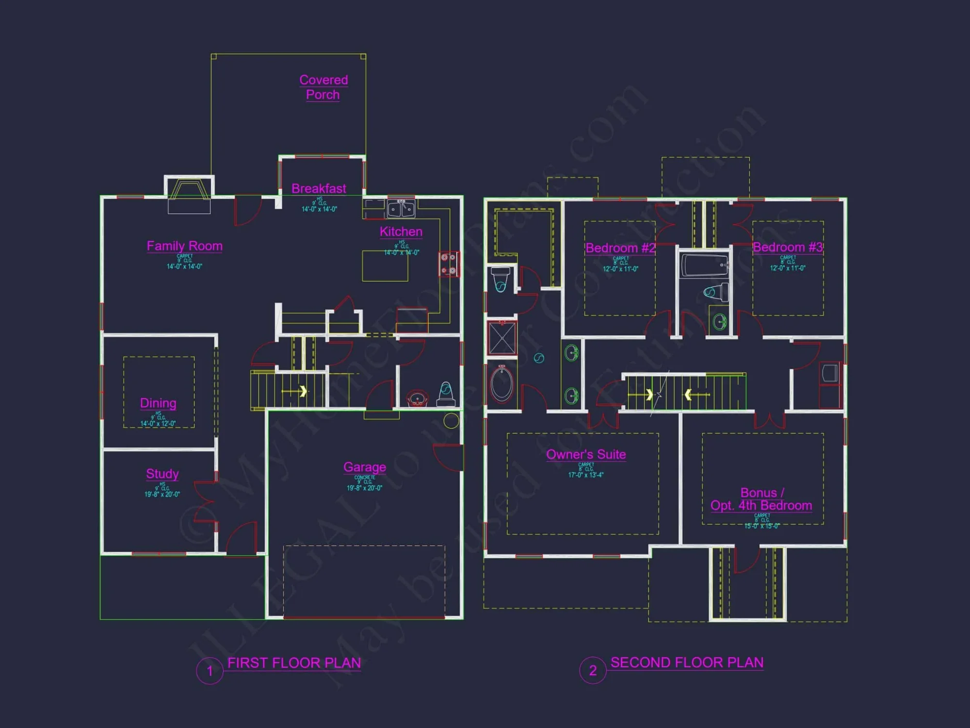 Custom house Floor Plan: CAD Designs & Architecture Blueprint