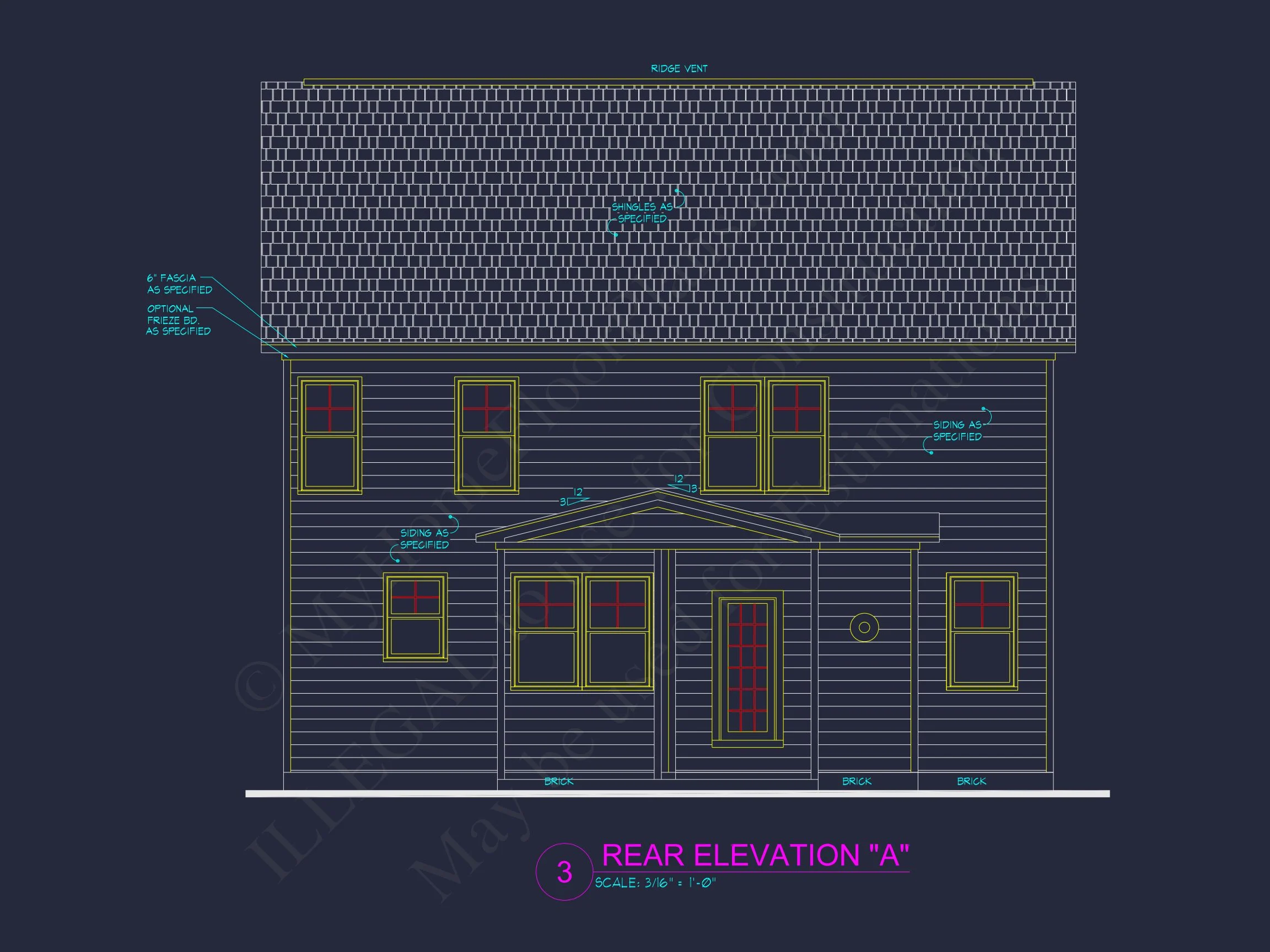 12-2848 HOUSE PLAN -Modern Farmhouse Plan - 4-Bed, 2.5-Bath, 2,354 SF 5 Custom house Floor Plan: CAD Designs & Architecture Blueprint