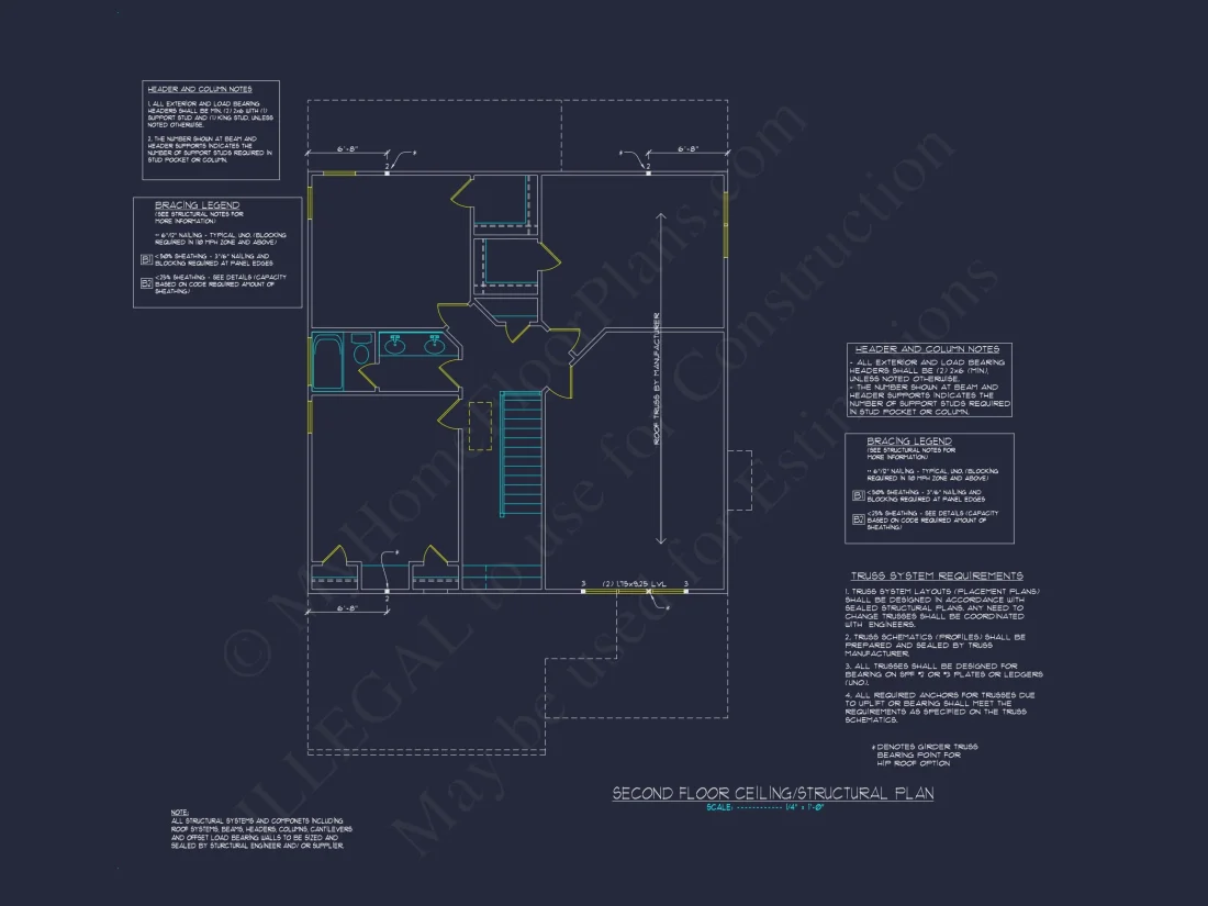 Traditional Craftsman house Plan with 2 Floors and CAD Designs