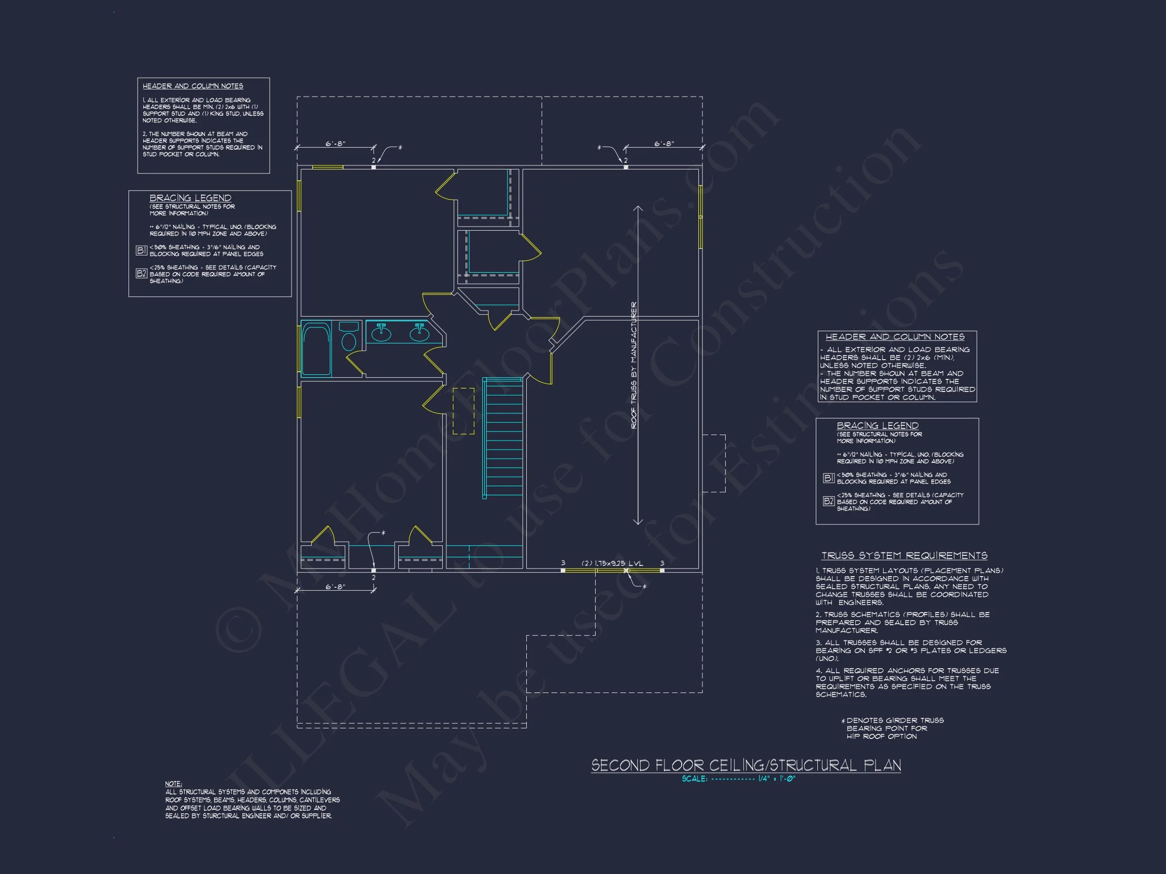 Traditional Craftsman house Plan with 2 Floors and CAD Designs