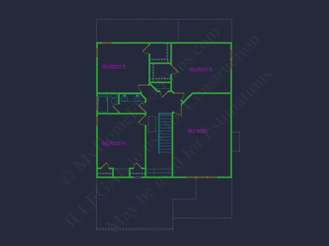 Traditional Craftsman house Plan with 2 Floors and CAD Designs