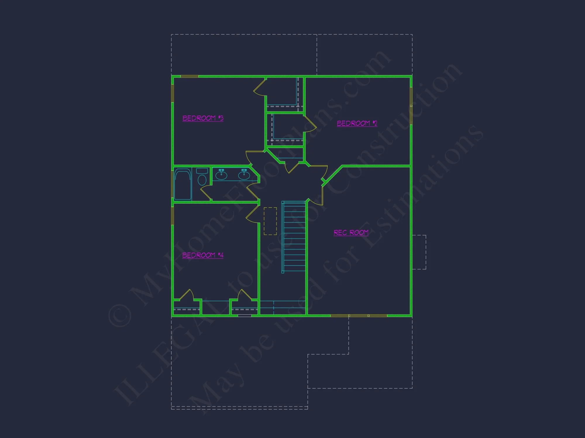 Traditional Craftsman house Plan with 2 Floors and CAD Designs