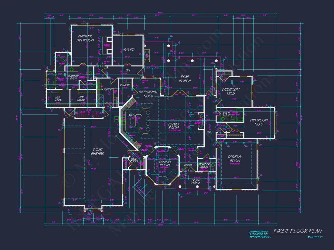 Elegant house Plan: Floor Plan, Blueprint & CAD Designs