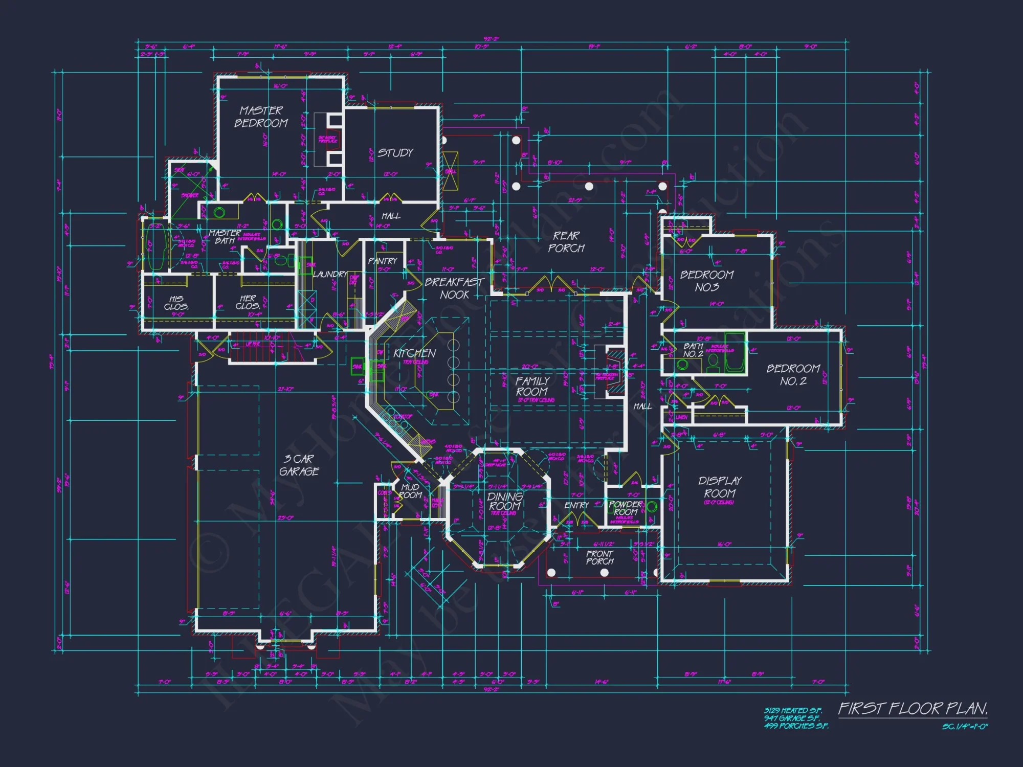 Elegant house Plan: Floor Plan, Blueprint & CAD Designs