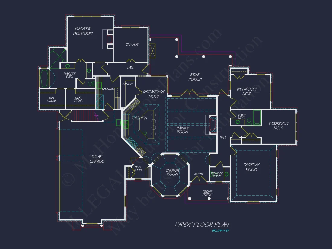 Elegant house Plan: Floor Plan, Blueprint & CAD Designs