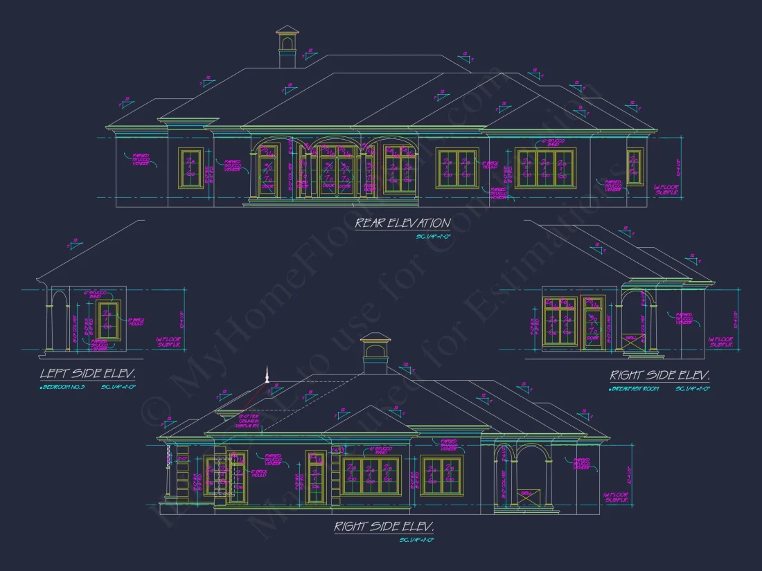 Elegant house Plan: Floor Plan, Blueprint & CAD Designs