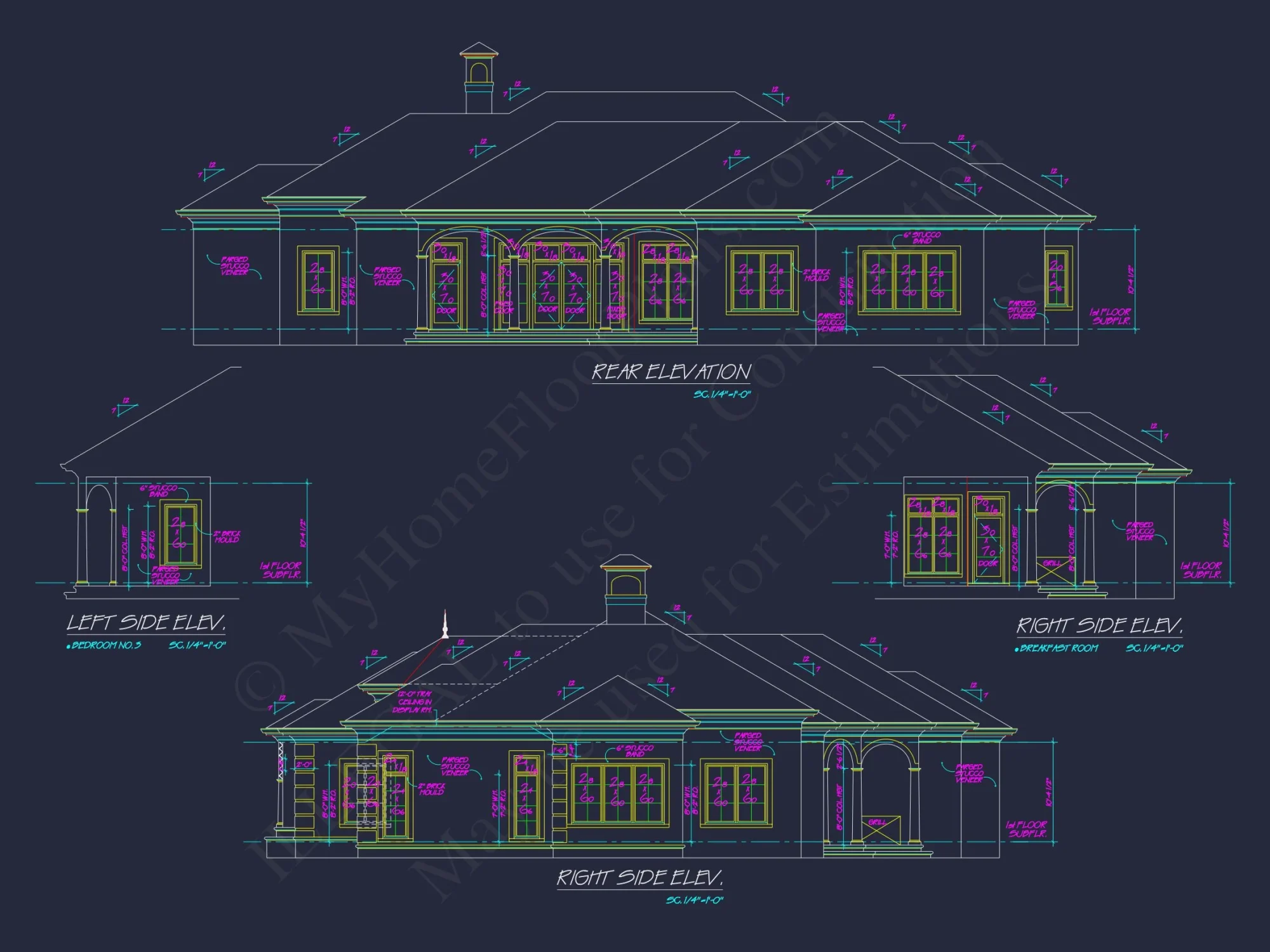 Elegant house Plan: Floor Plan, Blueprint & CAD Designs
