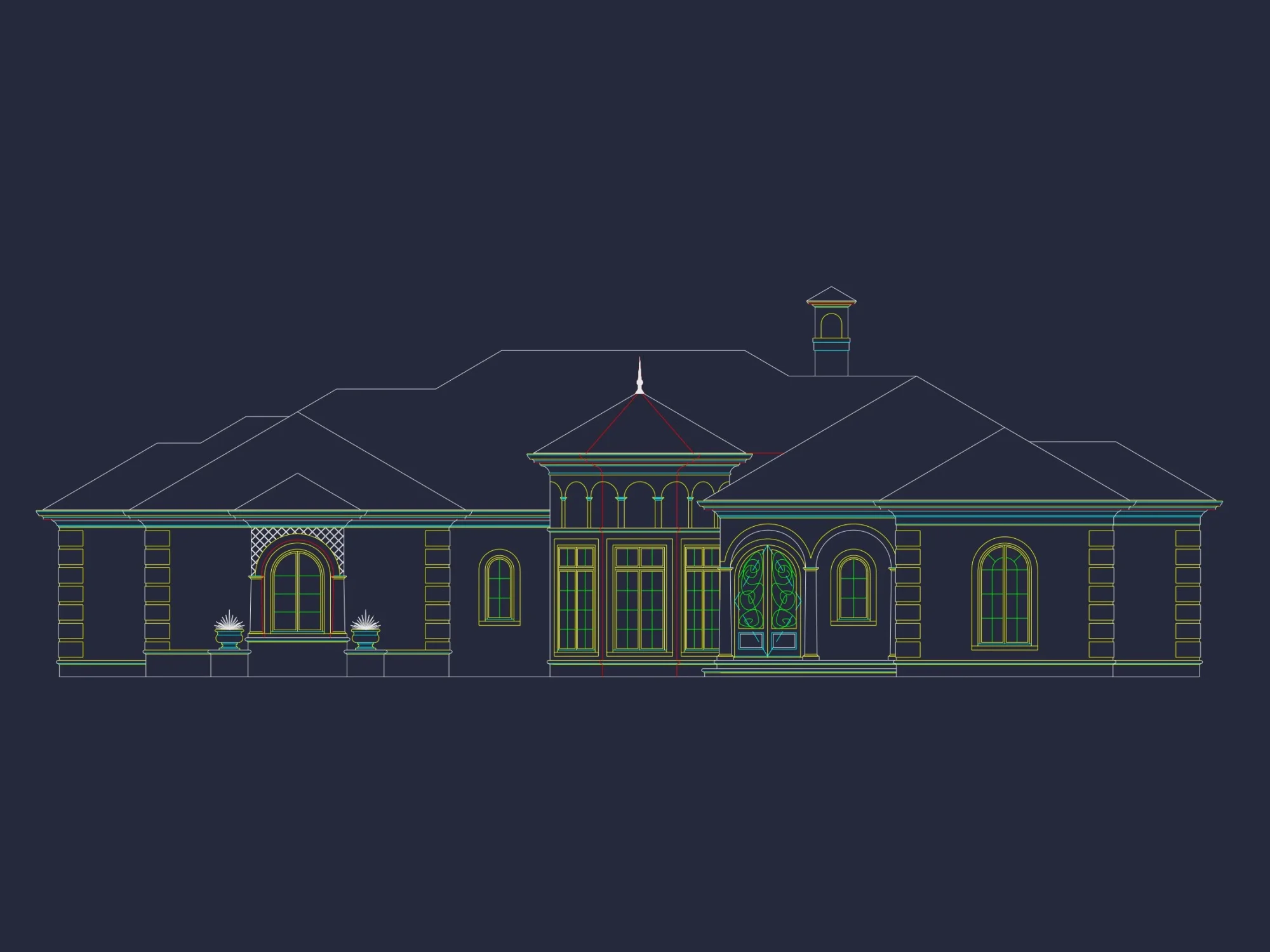 Elegant house Plan: Floor Plan, Blueprint & CAD Designs